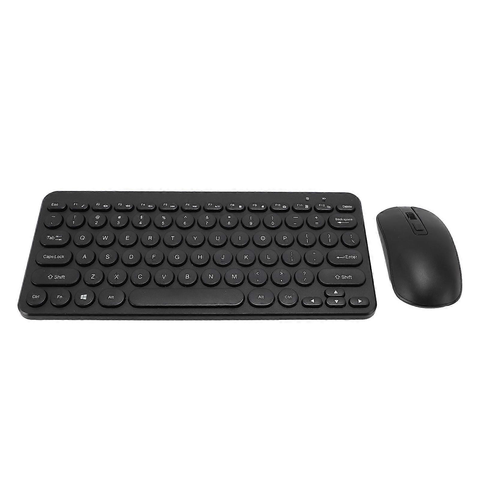 2.4G Wireless Keyboard Mouse Combo Ergonomic Round Keycaps 78 Keys Quiet Keyboard Mouse for Desktop Laptop 