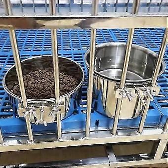 Lot de 2 gamelles d'eau en acier inoxydable pour cage de chien, anti-fuite, grande taille