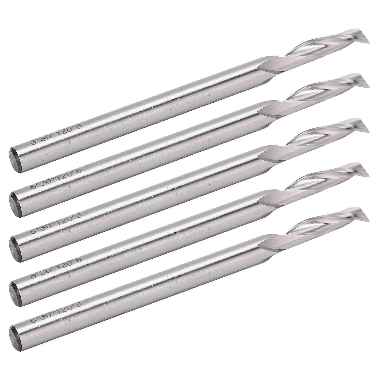 5Pcs HighSpeed Steel Mill Single Flute Spiral End Mill CNC Router Bit Engraving Tool