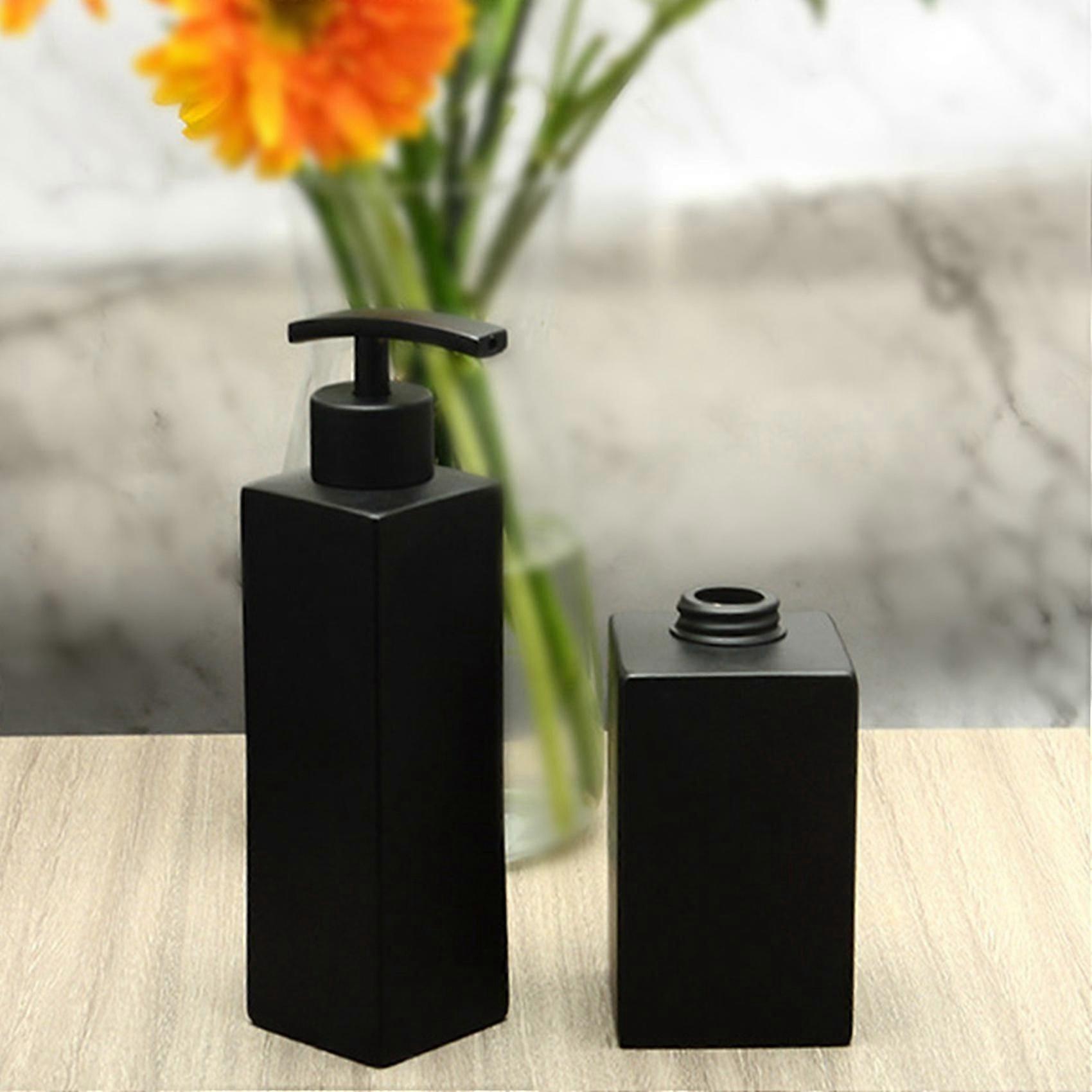 2xステンレス鋼ブラック液体石鹸ディスペンサー、石鹸ディスペンサー、キッチン&バスルーム用、350 ml