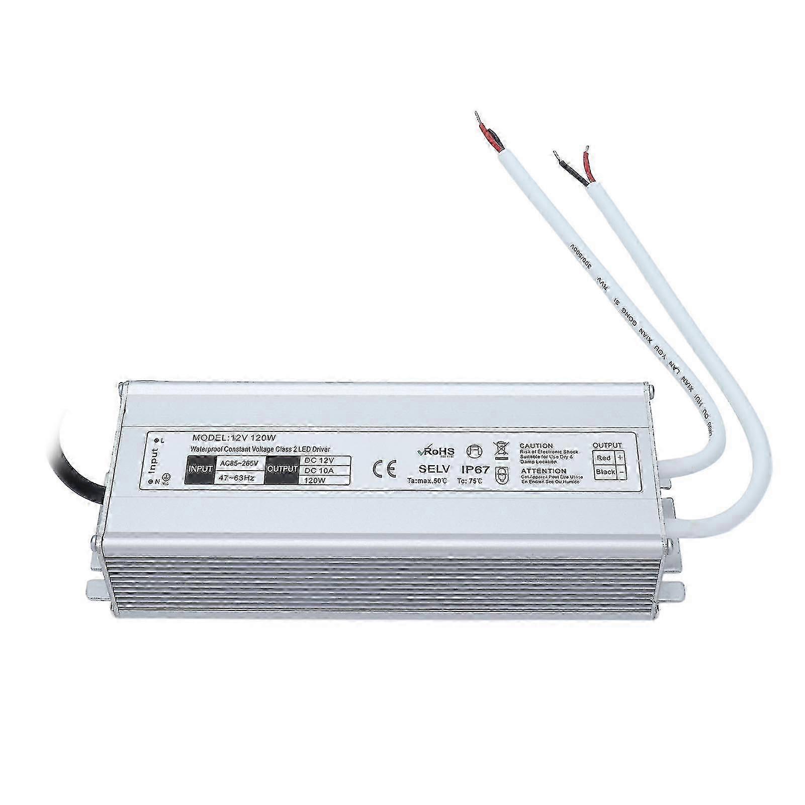 LED Driver Waterproof IP67 Constant Voltage Power Supply Transformer Adapter 120W AC85?265VEU Plug 12V 0-10A Output 2025