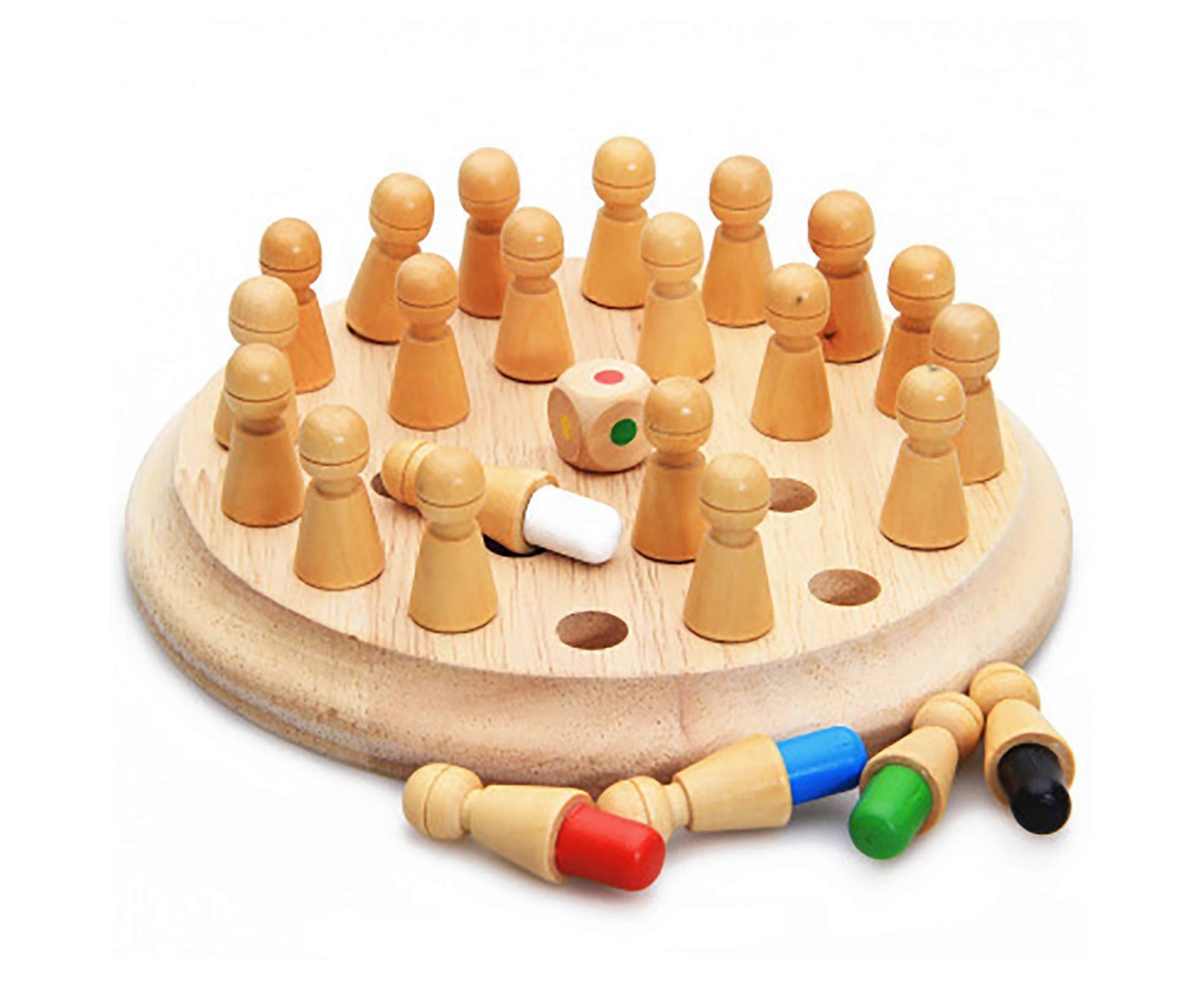 Wooden Memory Match Stick Chess Board Game Puzzle Educational Parent-kids Toy