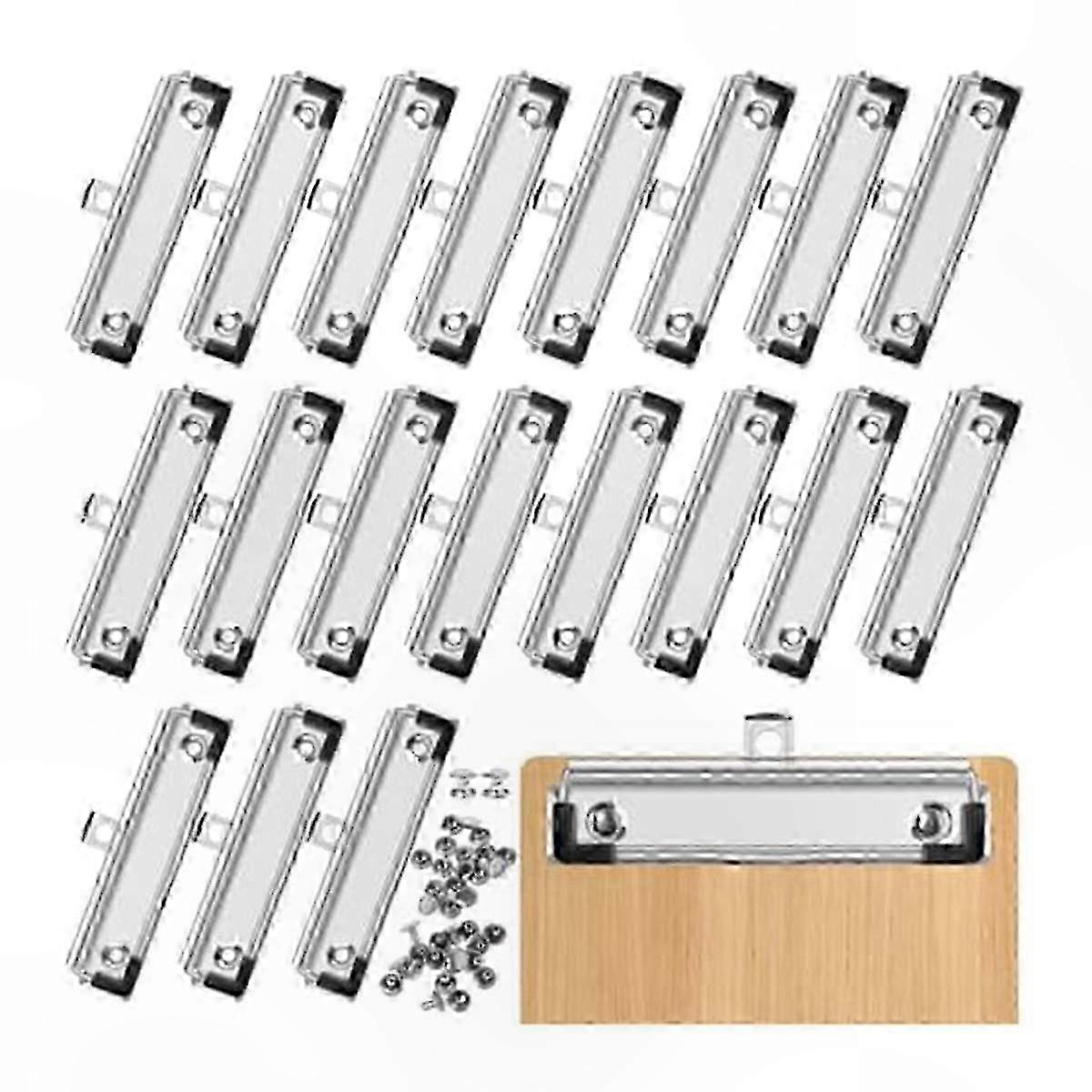 20-Pack Metal Clipboard Clips, 12cm Cardboard Hooks for Office and Craft Projects Edition 1107