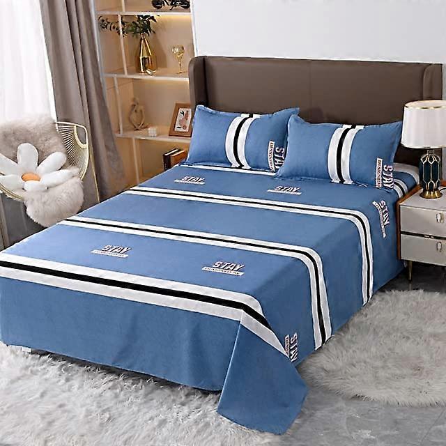 Bedding Sheet Flat Sheet Set 3Pcs Polyester Printed Color King Queen Size Pillowcase Included