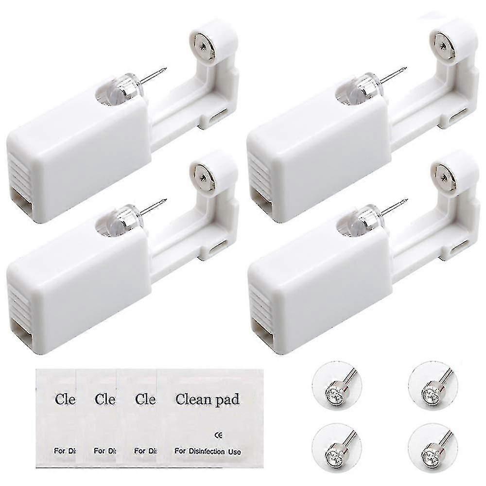 4pcs Disposable Ear Pierce Piercing Gun Tool Earring Ear Stud Gun Kit Stud Piercing