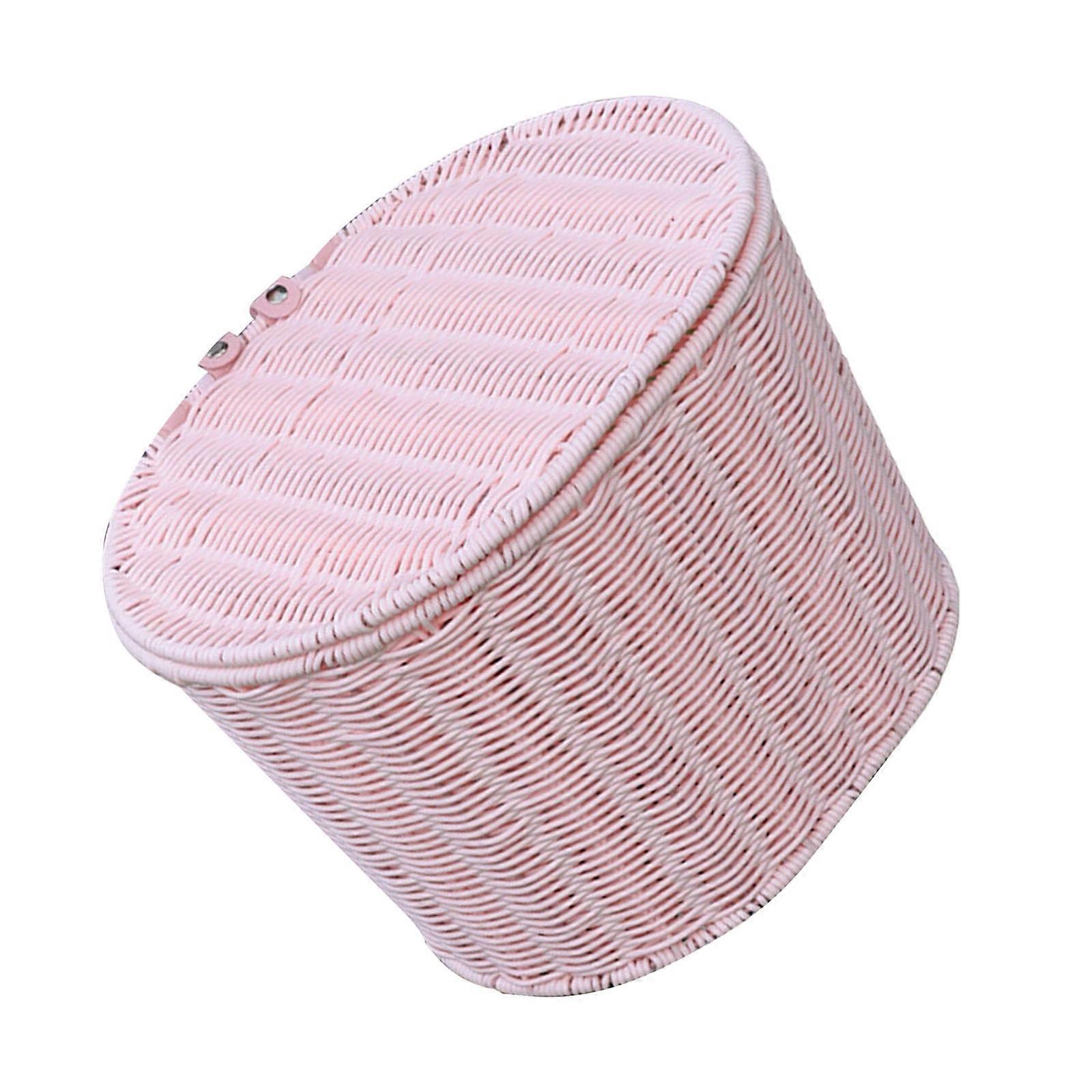 Fun Regulable Bike Handlebars Storage Basket Front Handlebars Bicycles Basket Suitable for Daily Commutes  Pink