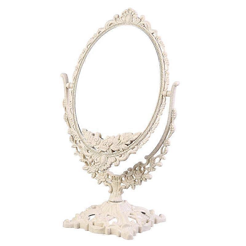 Makeup Mirror with Stand Rotatable Vintage Palace Style for Desktop Dorm Room or Vanity Use