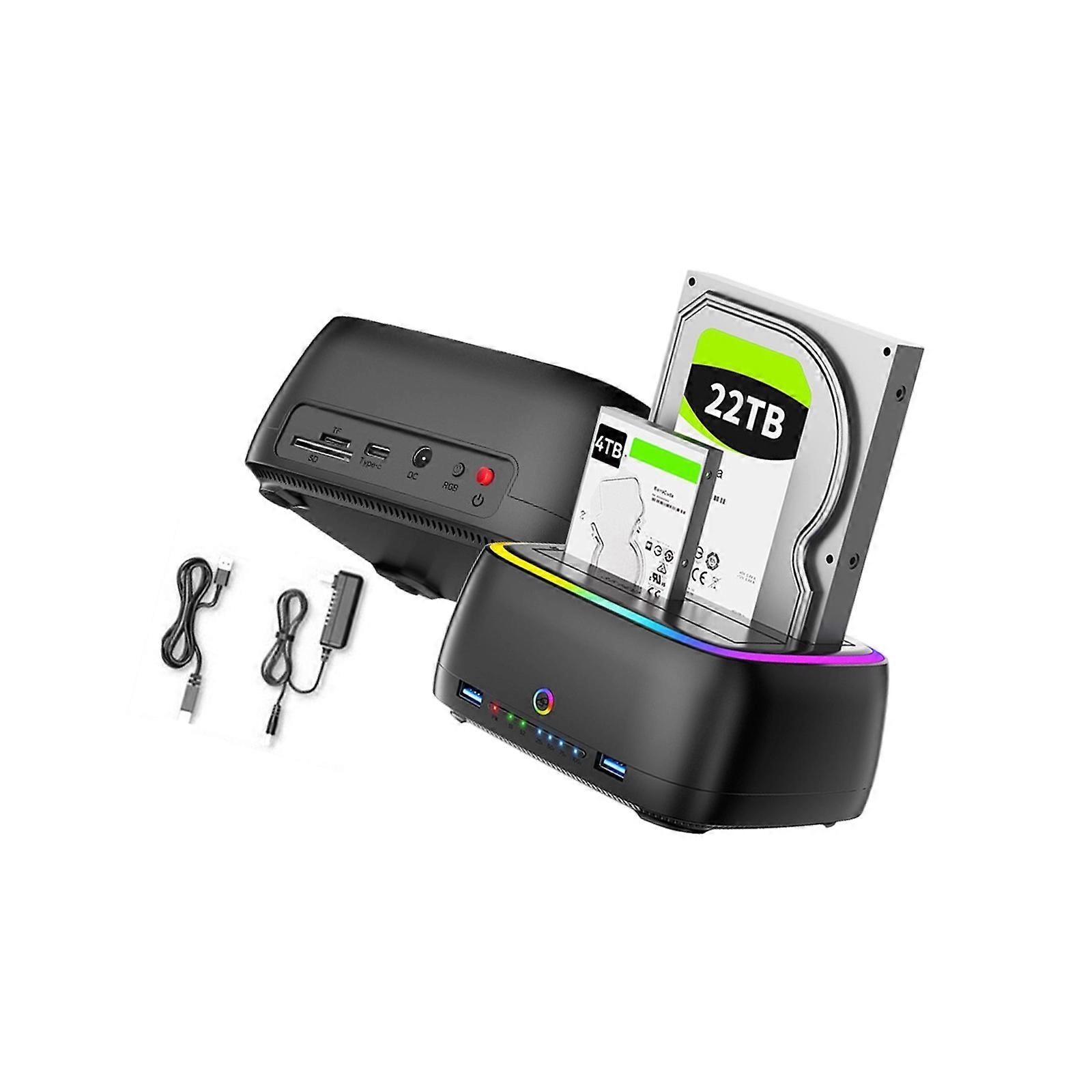 USB C Hard Disk Docking Station for 2.5inch Speed Enclosure 3.5inch Hard Disk Case Docking Station Hard Drive Multicolor