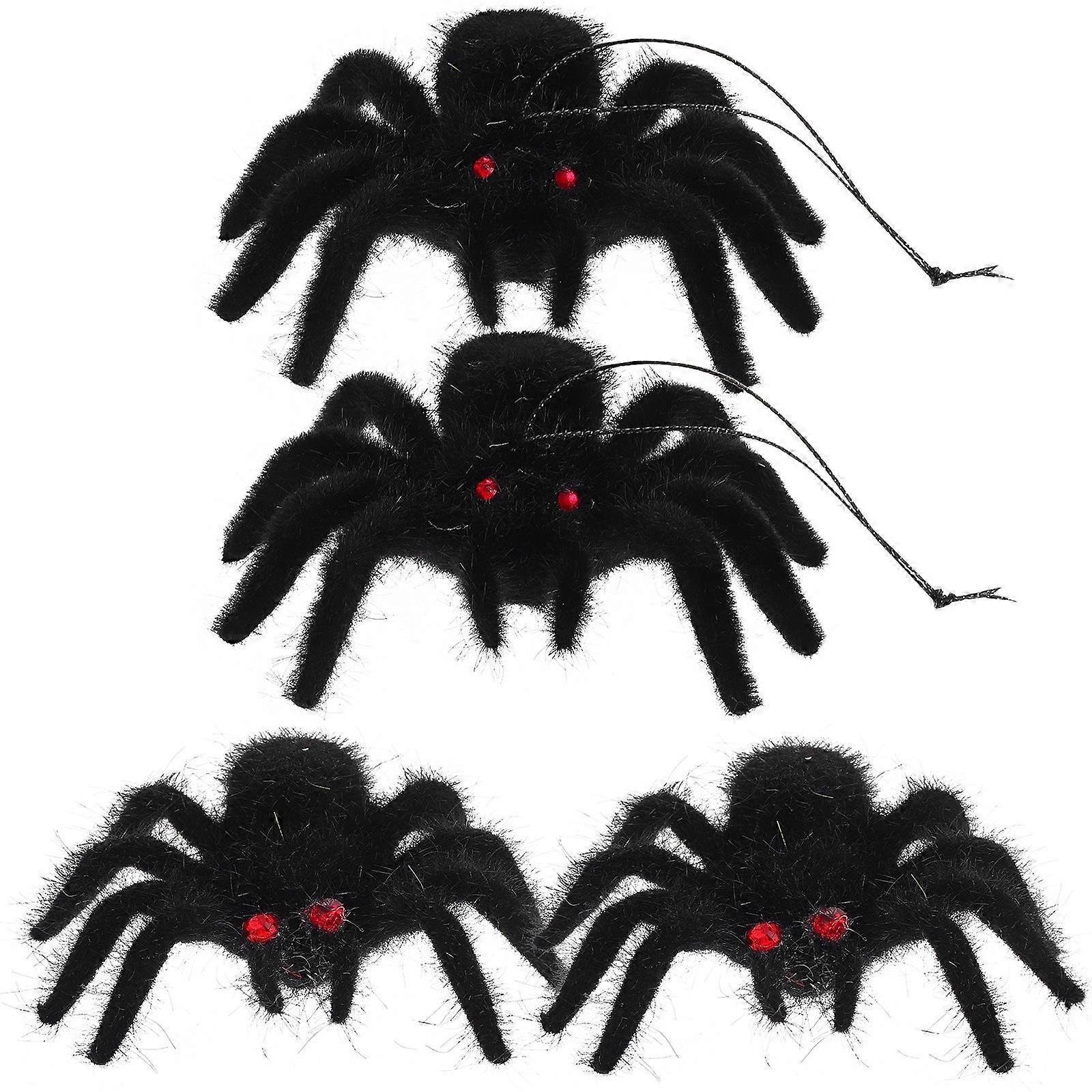 Realistic Spider Small Spider Prank Props for Party 4Pcs Decorations