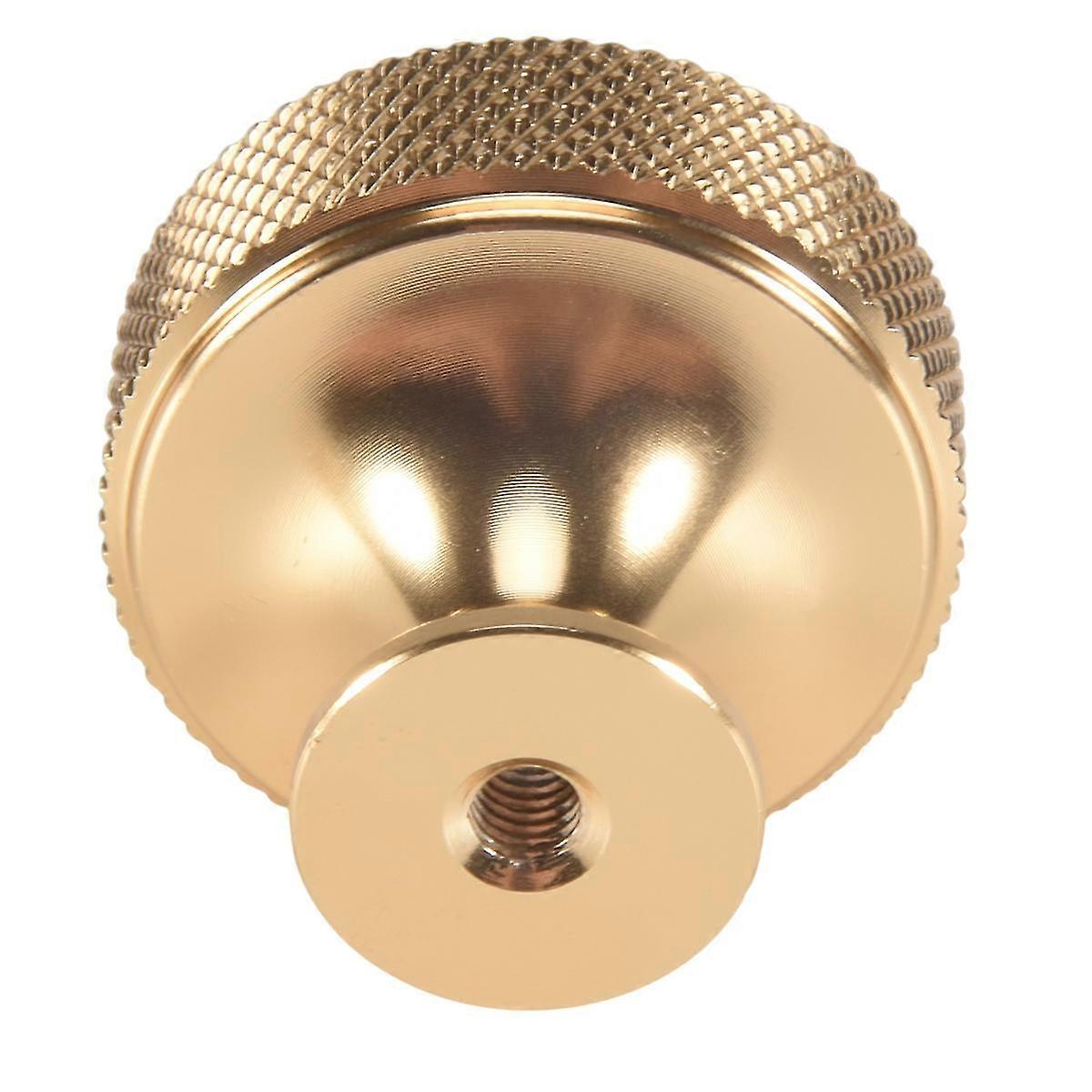 10 Pack 1.2 Inch Brushed Gold Cabinet Knobs, Knurled Kitchen Drawer Knobs Round Hardware