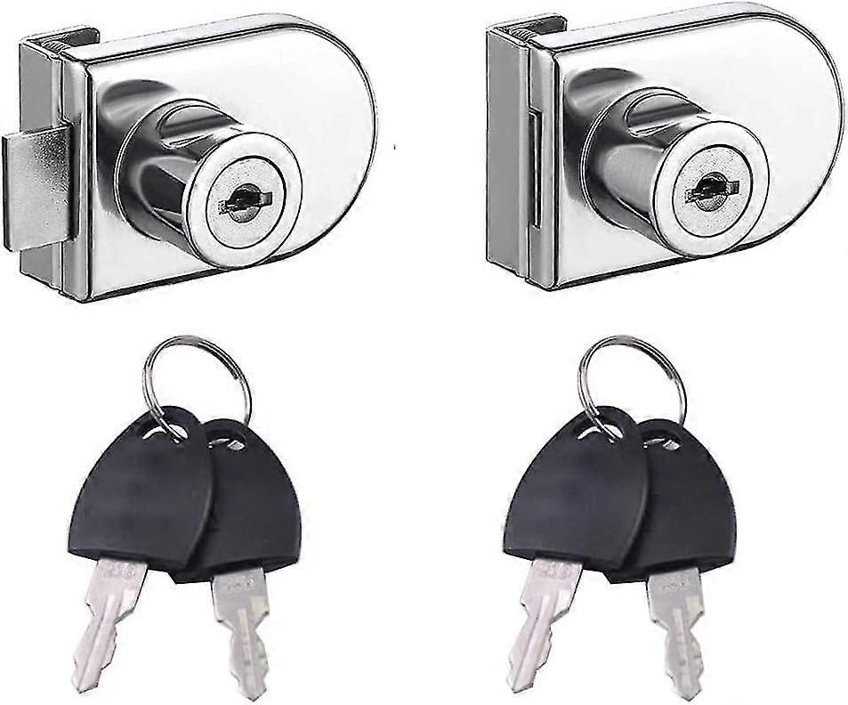 Glass showcase lock for cabinet door 2pcs set