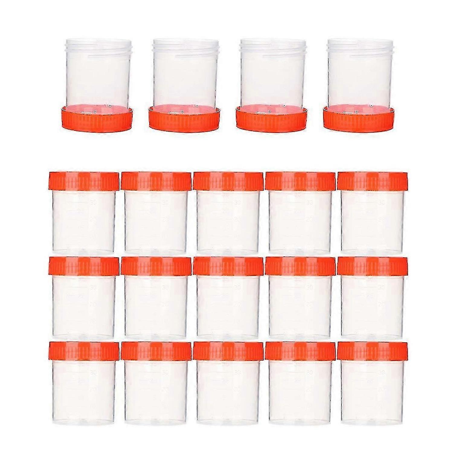 50pcs 40ml Urine Sample Cups Clear Specimen Liquid Tubes Testing Sample Liquid Container for Lab (Random Color)