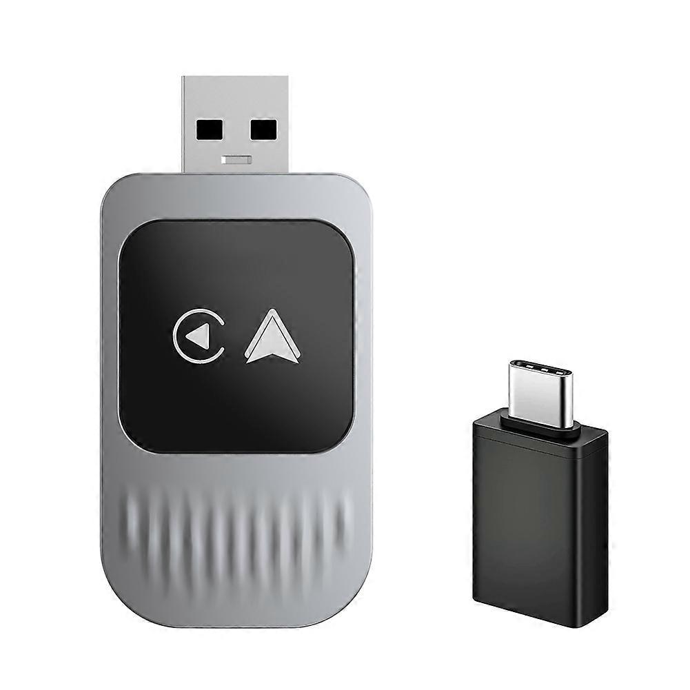 2 In1 Wireless Carplay Android AUTO Car Adapter WiFi & Bluetooth Wired CarPlay to Wireless Carplay with USB-C Adapter