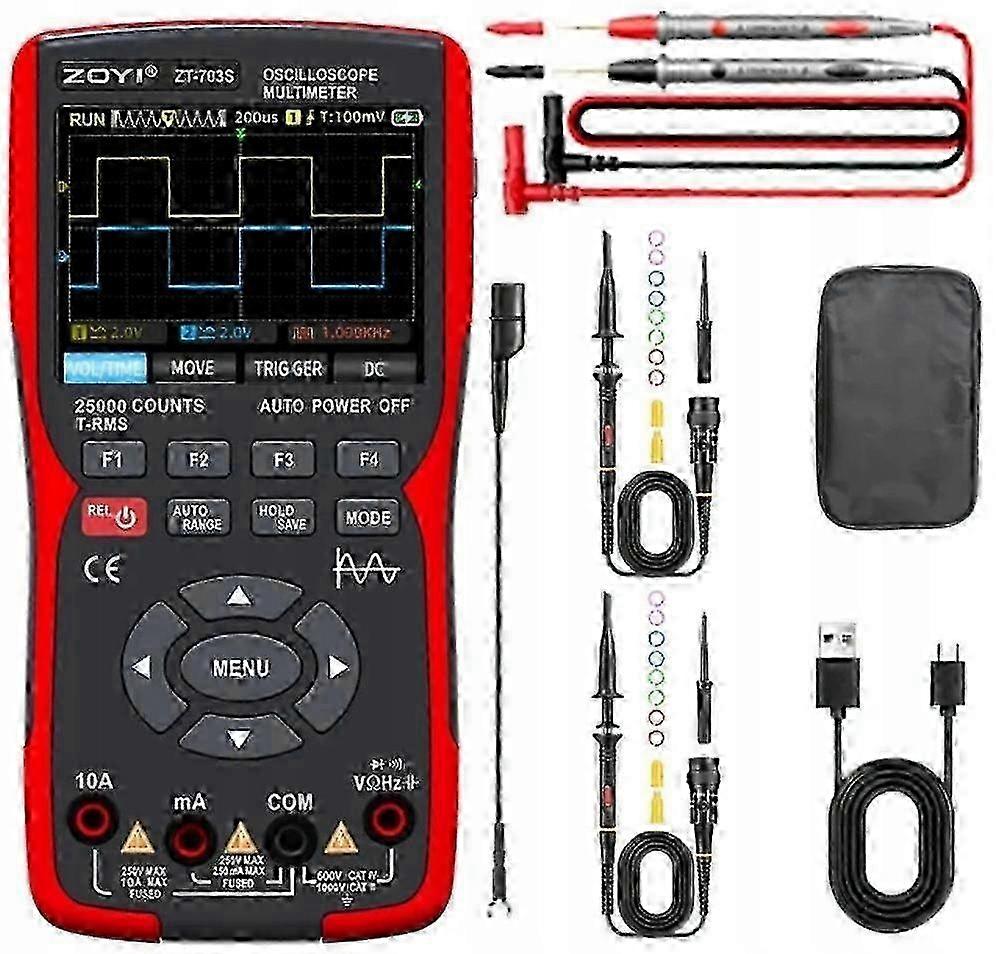 ZOYI ZT-703S 3-in-1 Digital Multimeter with Oscilloscope 3.5" Screen 50MHz Bandwidth