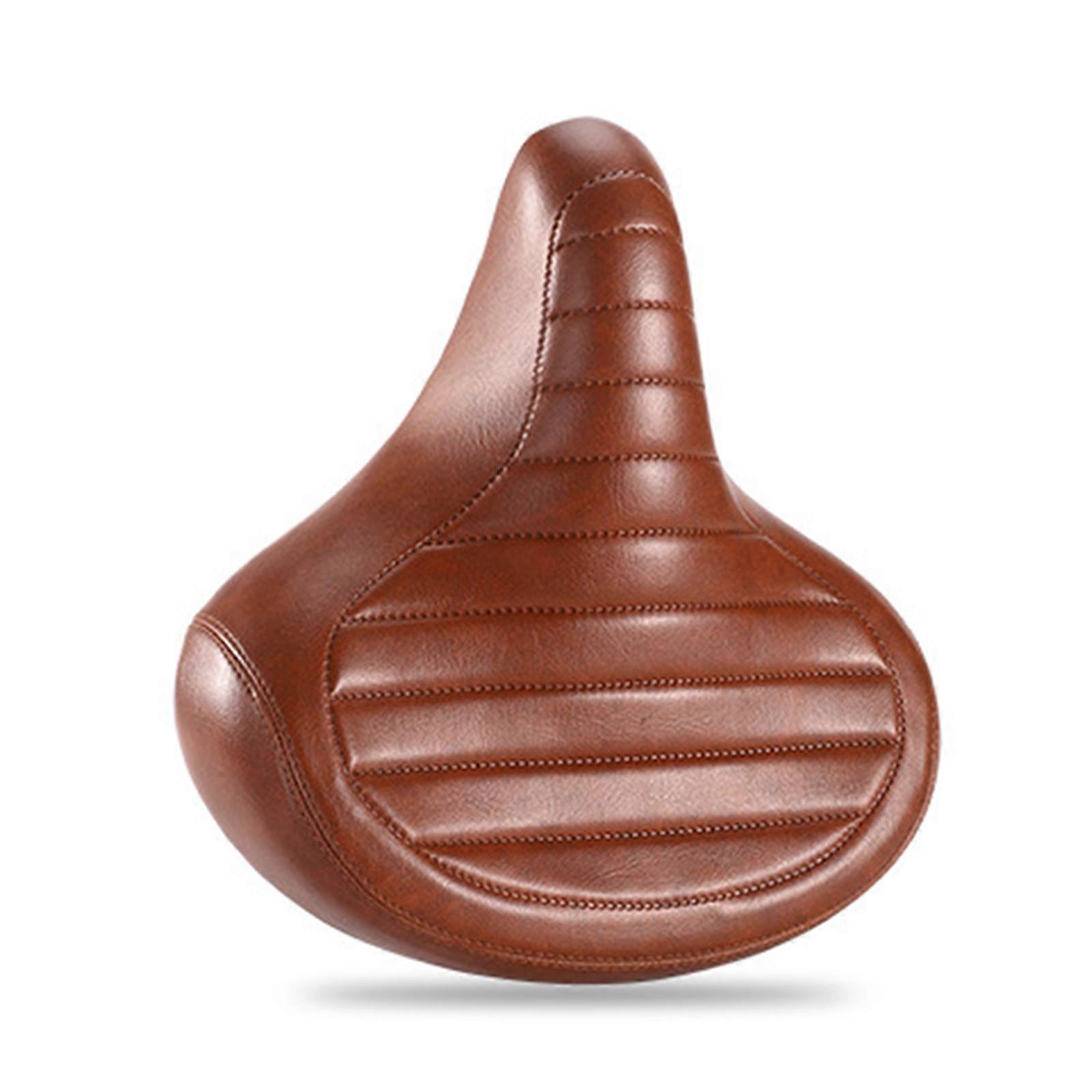 Spring Suspensions and Thick Sponge Padding Bike Saddle for More Enjoyable Ride Suitable for Mountain and Road Biking  brown