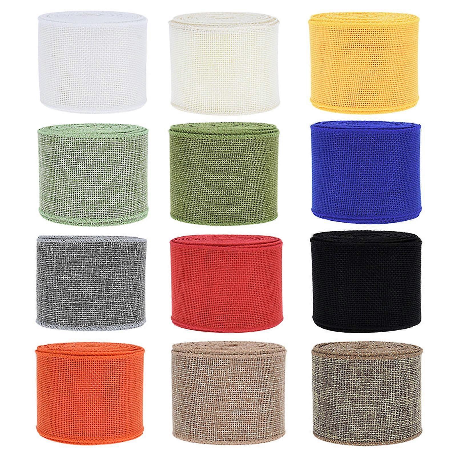 Hesroicy 1 Roll Crafts Ribbon Soft Tear Resistance Reusable Big Bow Wreath Making Fall Burlap Ribbon for Gift