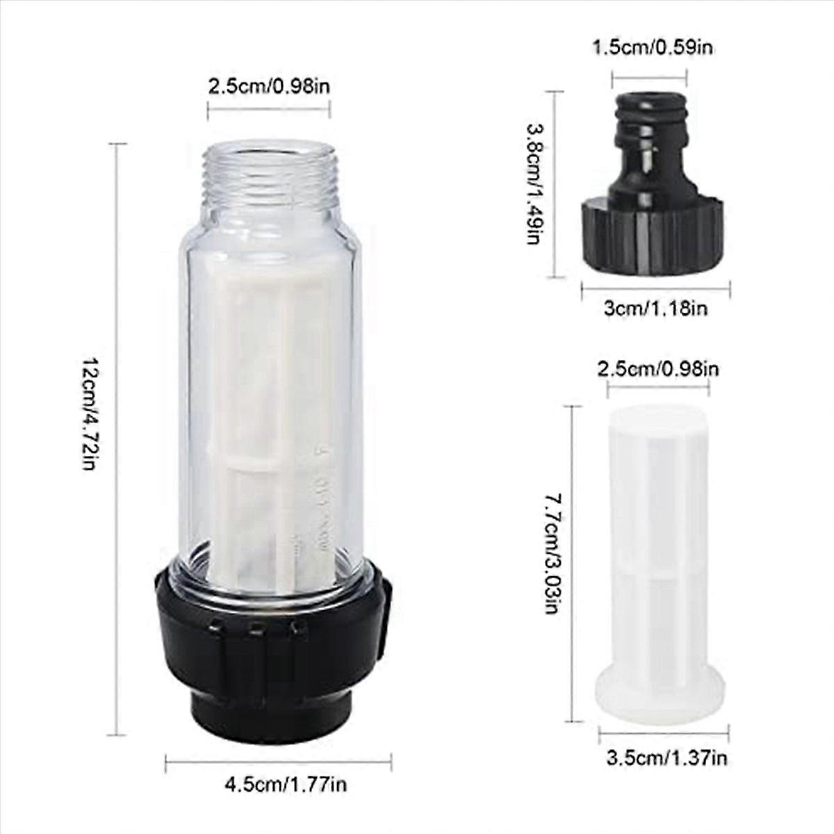 2x Water Filter Garden Hose, 3/4 Inch Water Pre-Filter Water Filter Set with 10 Filter Inserts + 4 Q