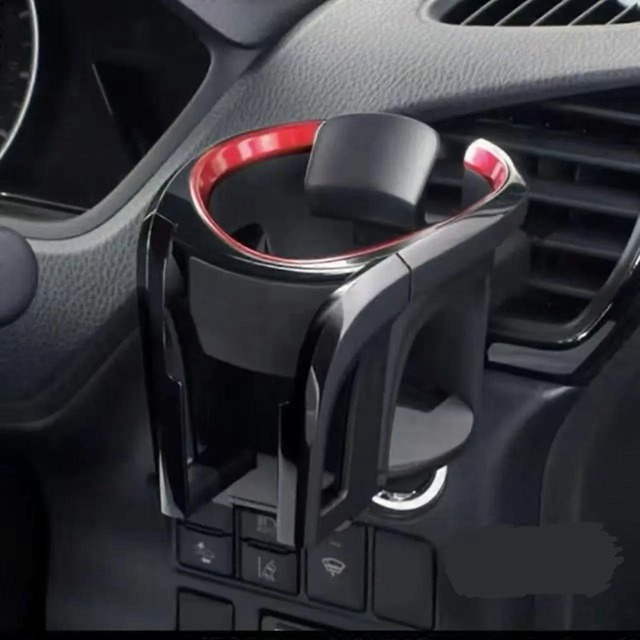 Car Cup Holder Coaster with Adjustable Organizer for R1S 20222024, Black Red