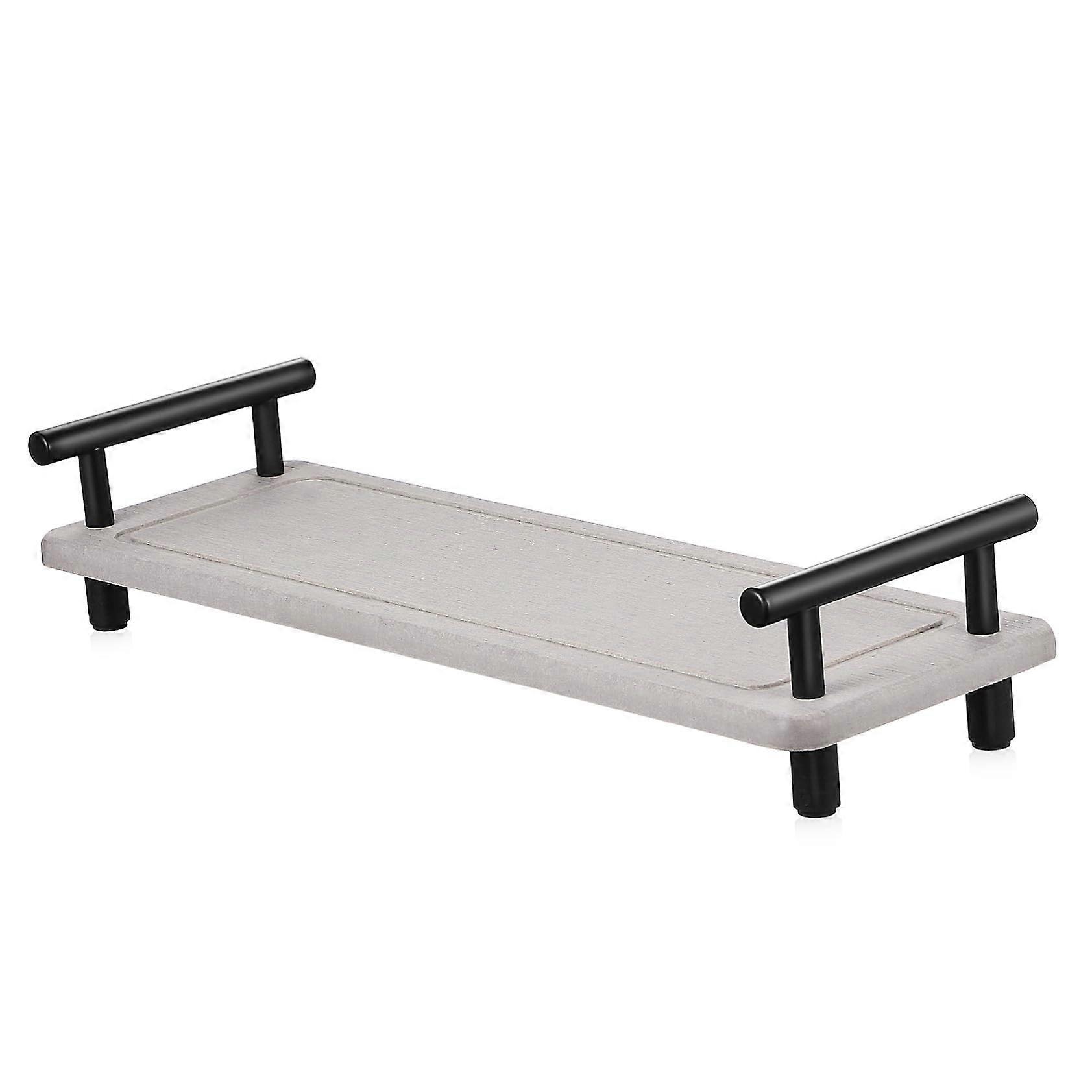 QuickDry Bathroom Counter Tray with Handle, WaterAbsorbing Stone Mat Organizer for Sink and Toilet