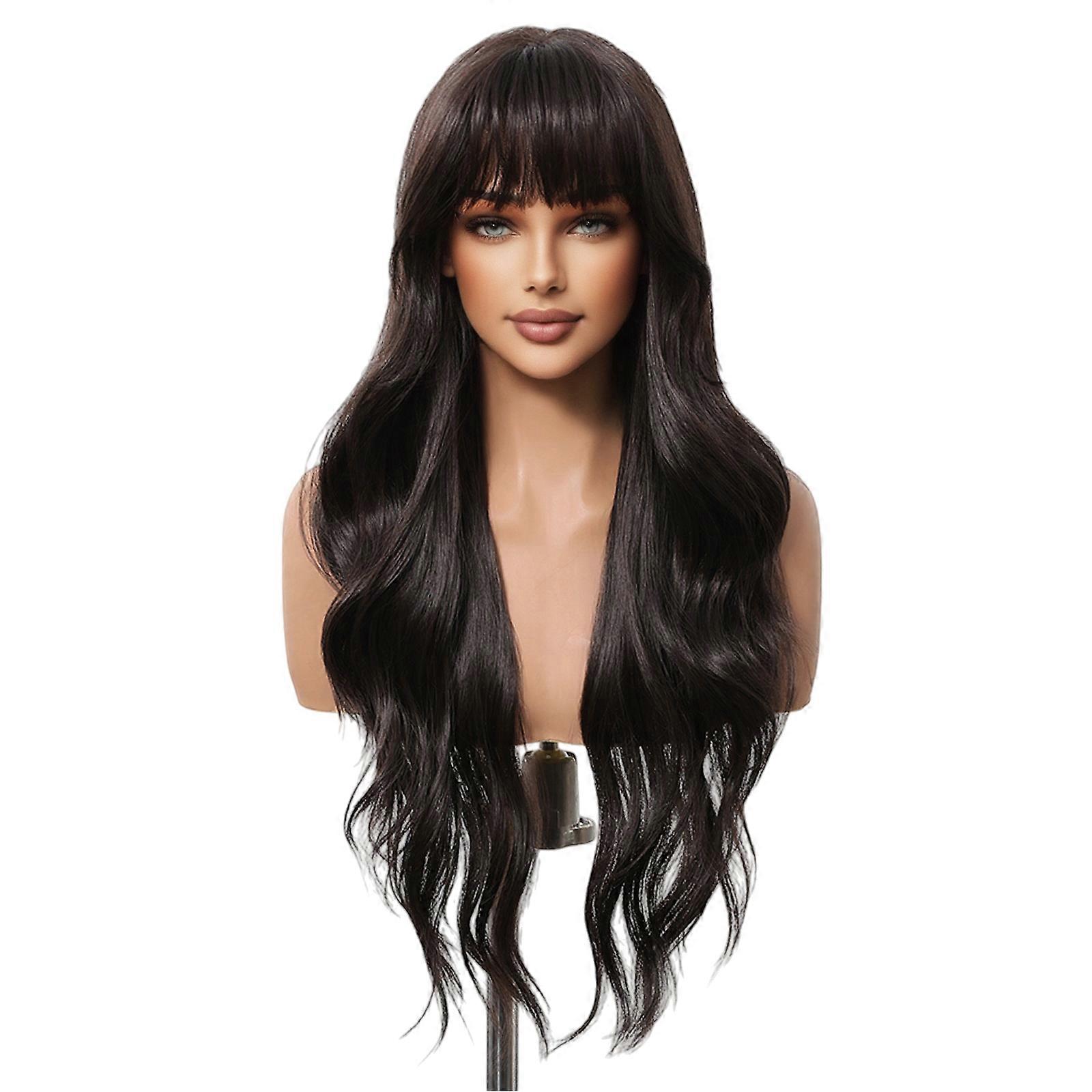 Natural Elegance: Wavy Brown Silky Top Glueless Wig for Women – Quick to Wear