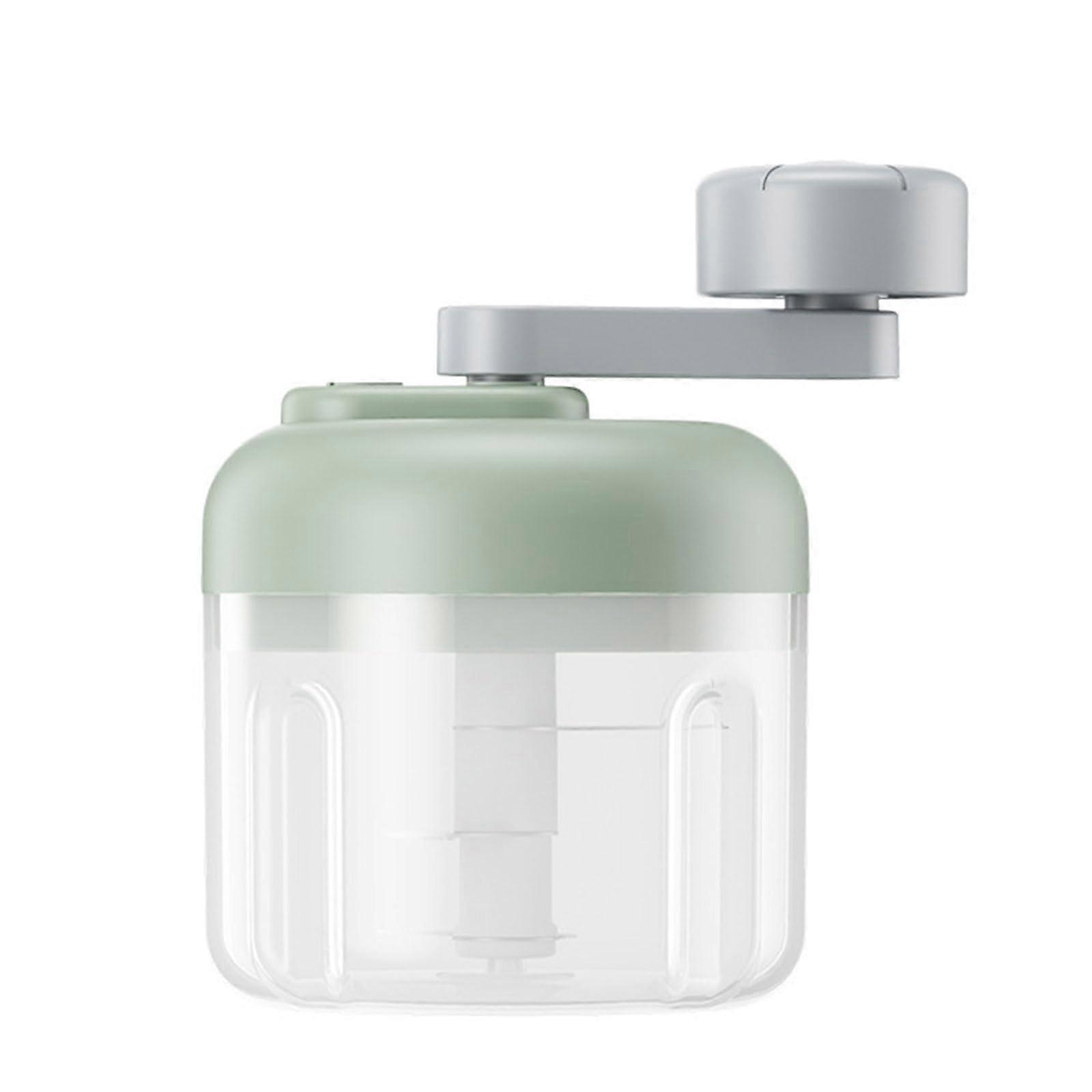 Garlic Press Hand Crank Manual Mincer Efficient Crusher for Cooking Durable L Size Green