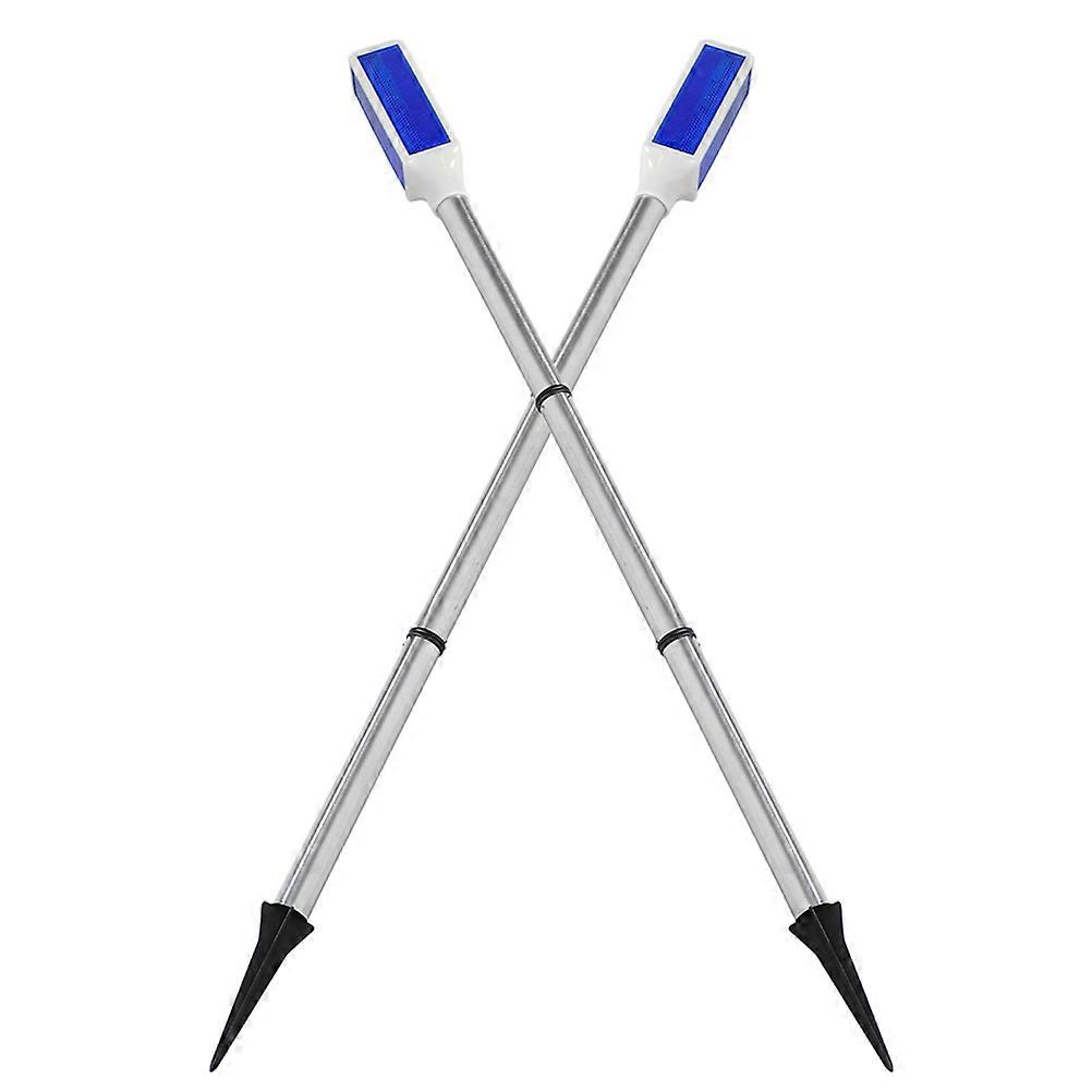 Blue Solar Light Warning Deck Step Lights for Driveway Use 2Pcs Set