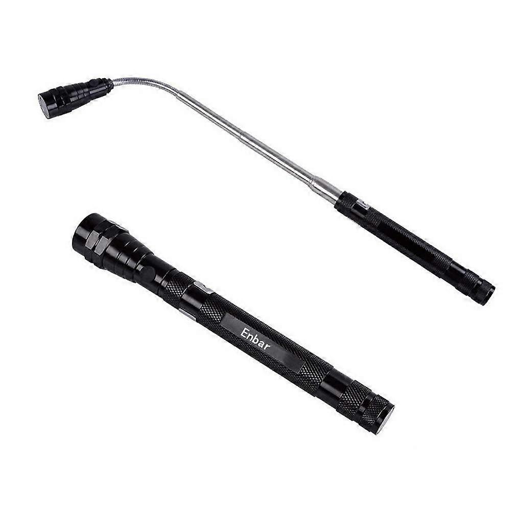 Magnetic Pickup Tool with Telescopic LED Flashlight and 360° Adjustable Head for Automotive Use