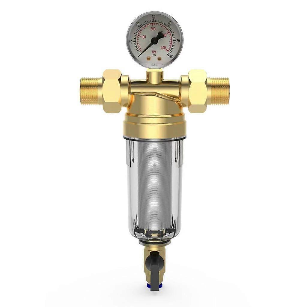 Reusable Water Sediment Filter High Flows Backwashable Pre Filter System 1/2inch or 3/4inch Thread for Household Pipe