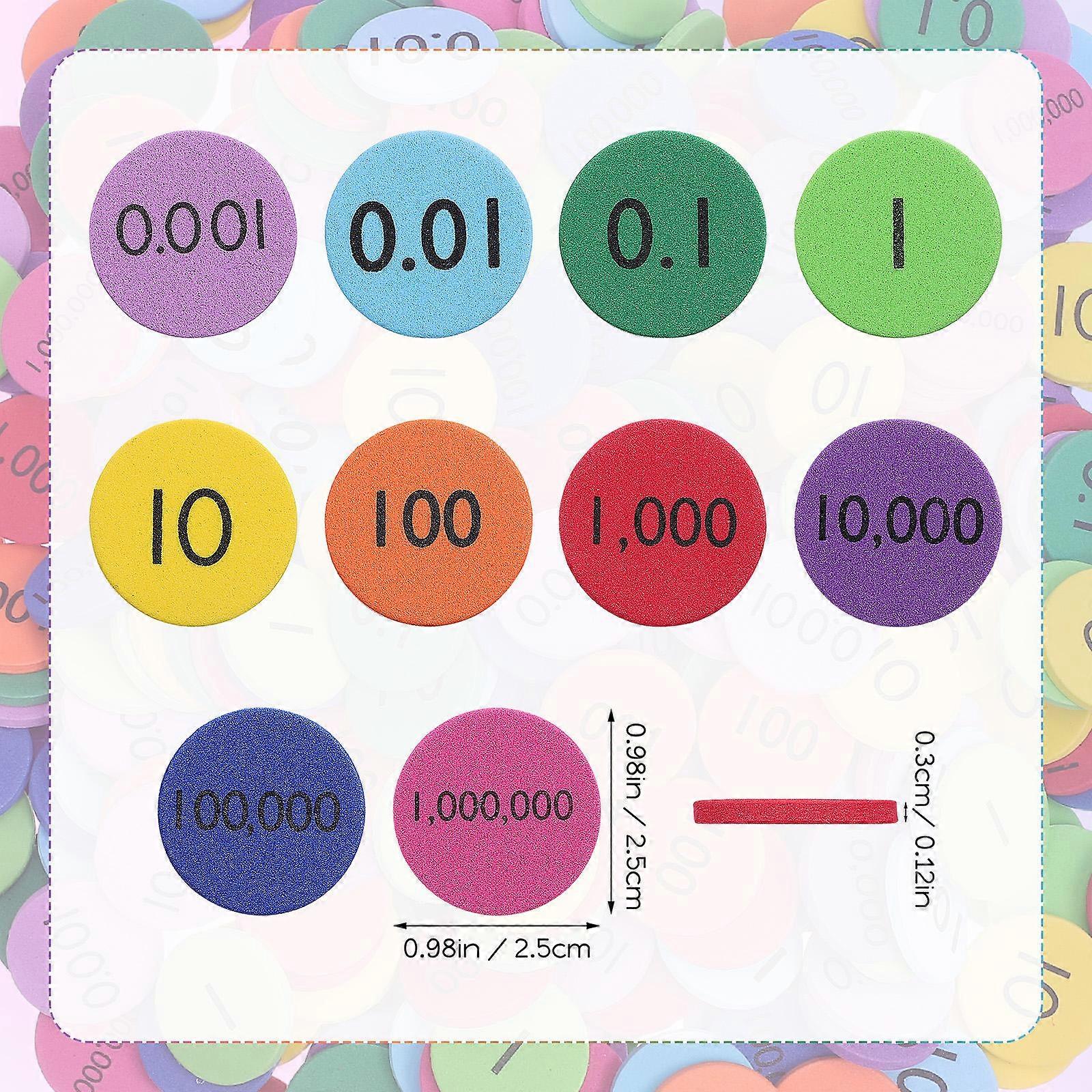 320Pcs Place Value Disks Arithmetic Round Disks Numbers Place Disks Place Value Educational Disks