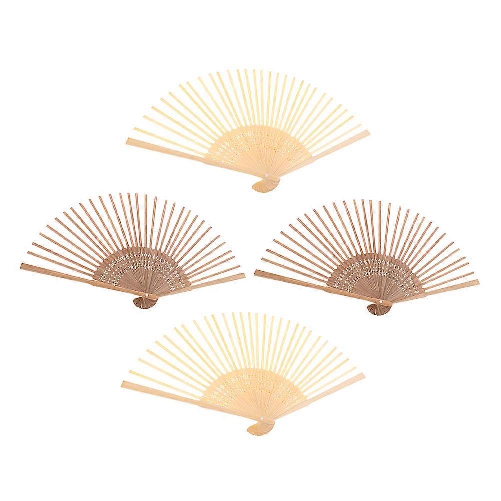 DIY Folding Fan Frame 4Pcs Lightweight Bamboo Material for Handheld Fan Craft