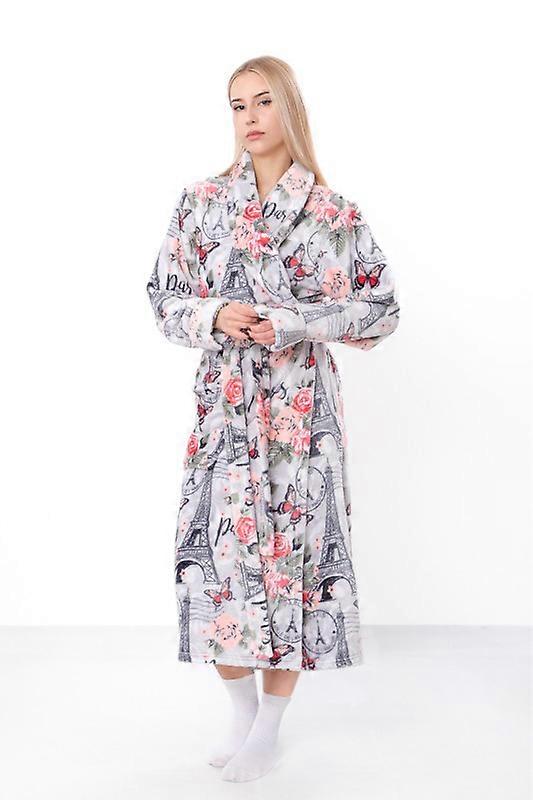 Robe – Women's Printed Terry with Shawl Collar & Pockets,, Winter,  HC 8577-035