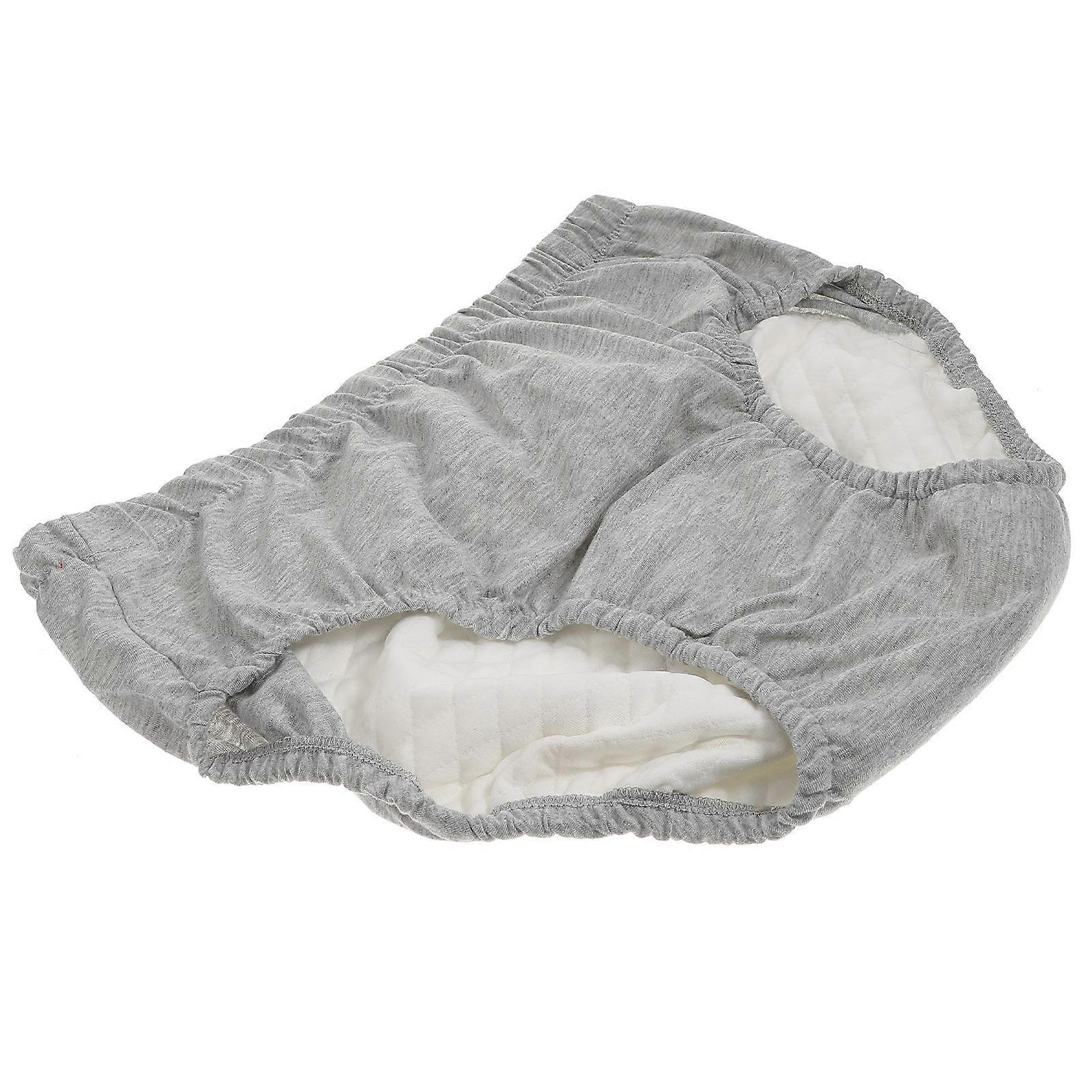Grey Durable Incontinence Diaper for Elderly with Waterproof Fabric 1Pcs