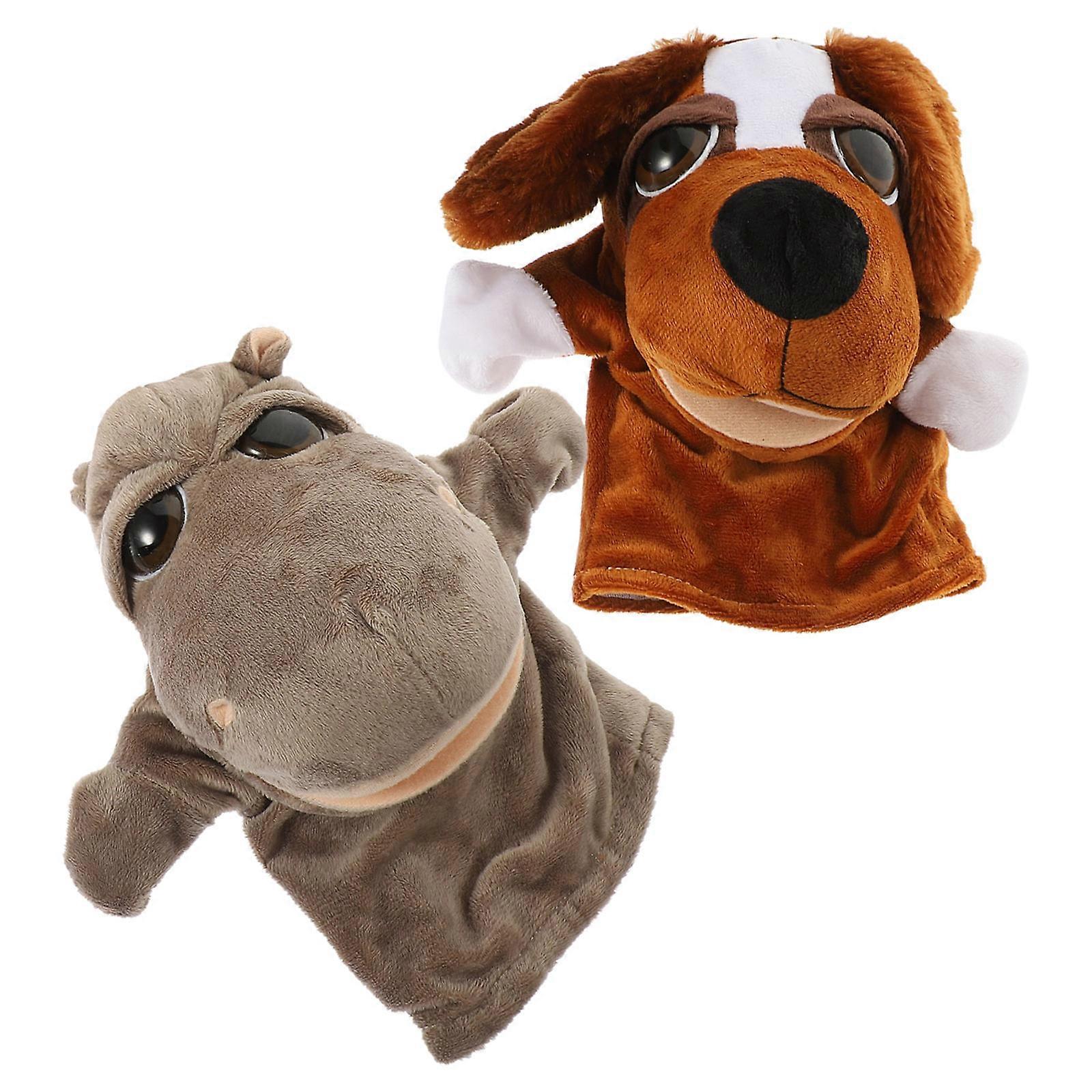 Plush Animal Hand Puppet Toy for Creative Storytelling 2Pcs Pack