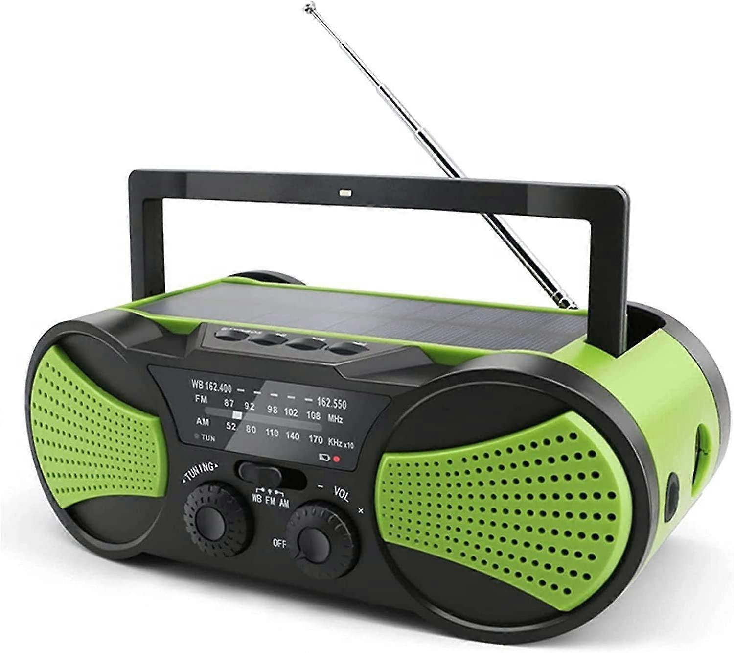 Emergency Weather Radio NOAA Alert Solar Hand Crank AM FM WB with 4000mAh Power Bank and LED Flashlight