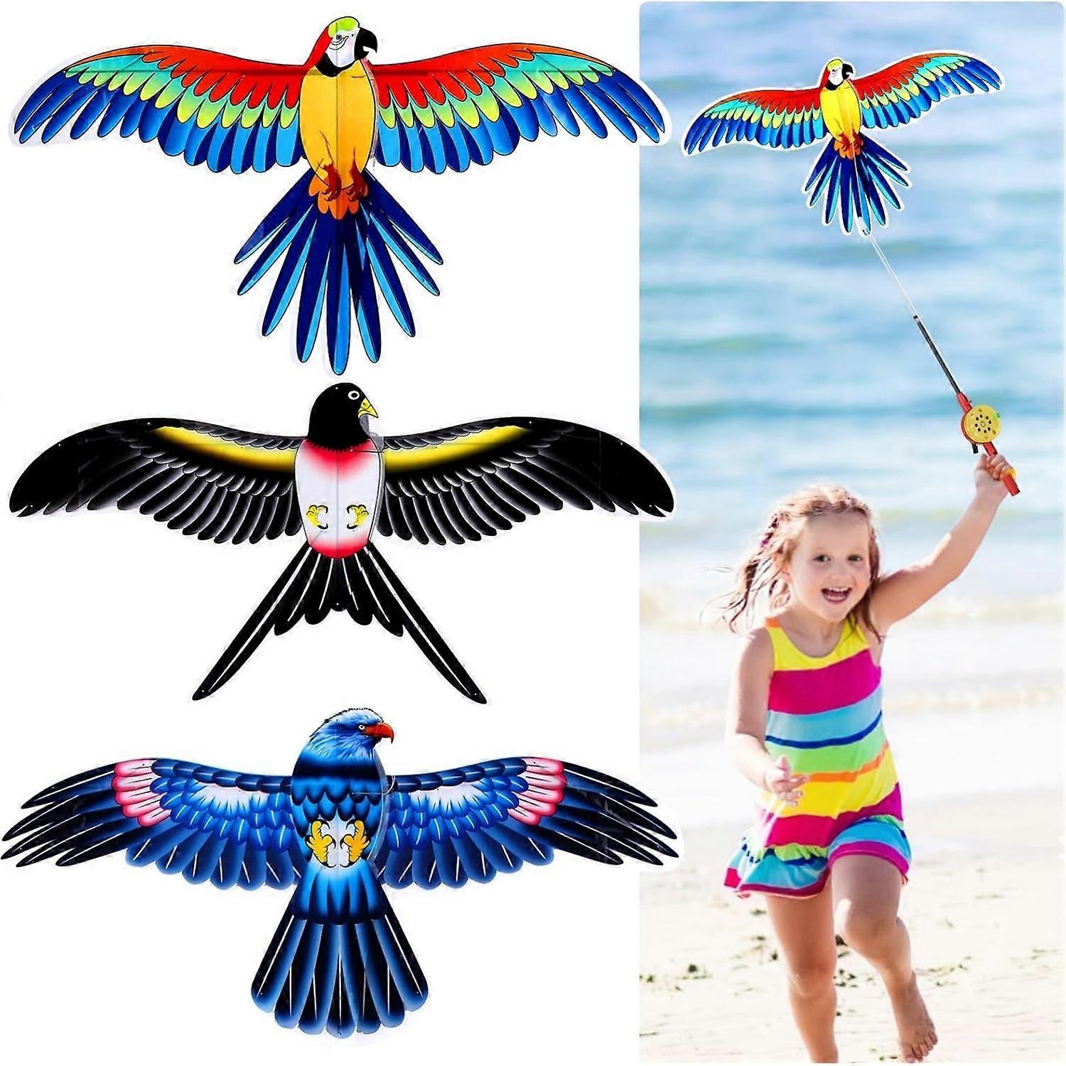 Cerf-volant de canne �� p��che pour enfants d��butants, cerf-volant de plage facile �� voler pour parc, activit��s de plein air, jouets de cerf-v