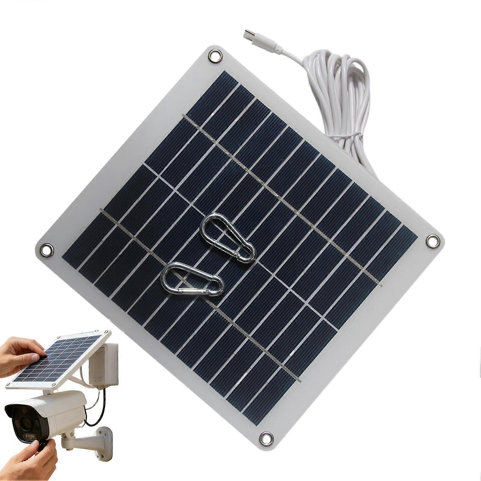 50W Solar Panel for Security Camera Outdoor 12V Waterproof TypeC Stable Power for Garden Lighting