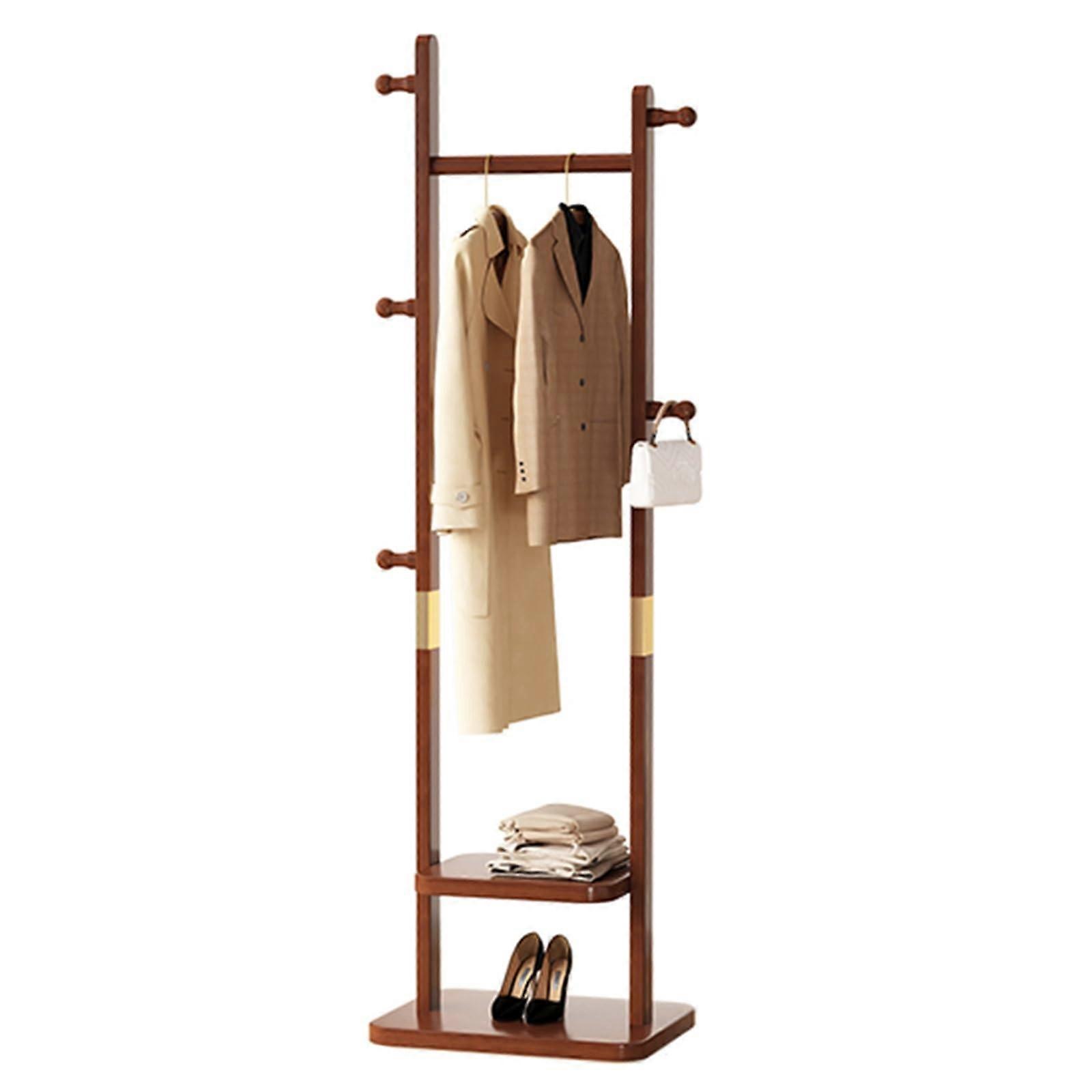 Solid Wood Coat Rack with Shelves and Hooks for Entryway, Hallway or Bedroom, SpaceSaving Design