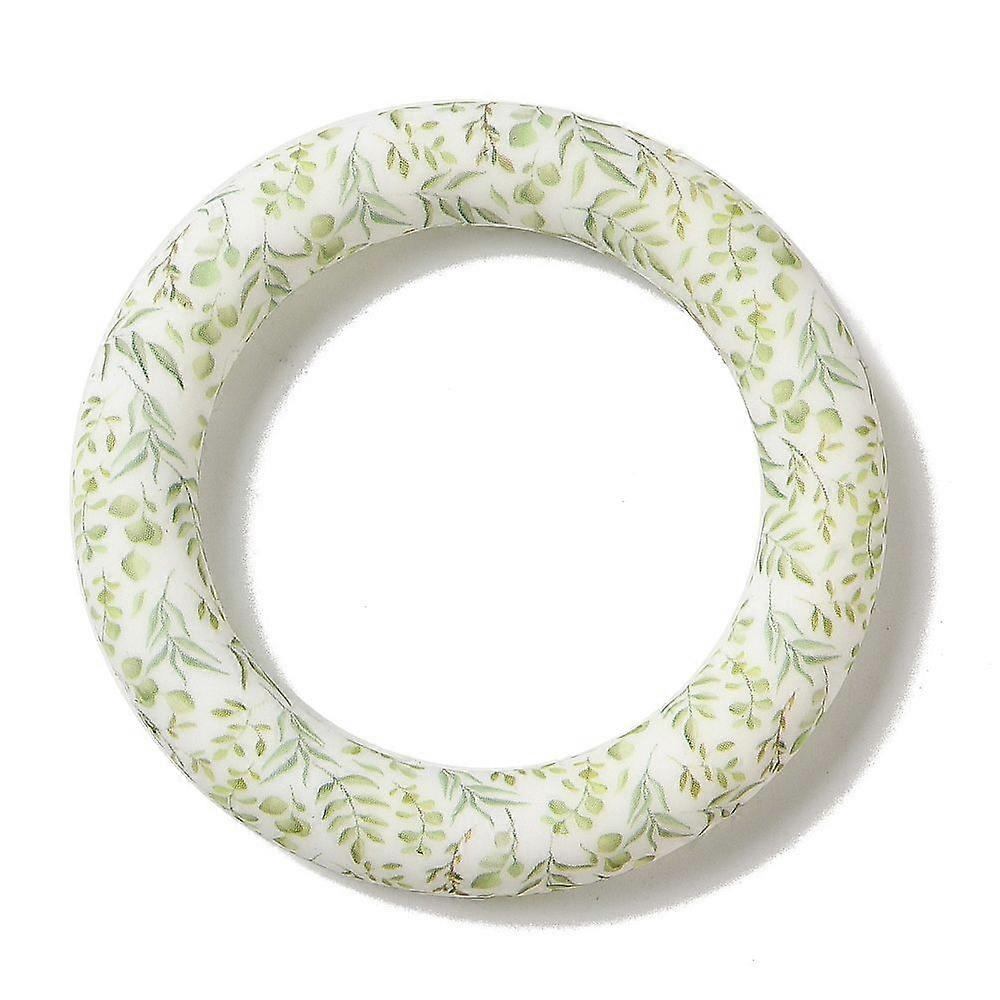 Silicone Beads Ring Champagne Yellow 65x10mm Hole: 3mm