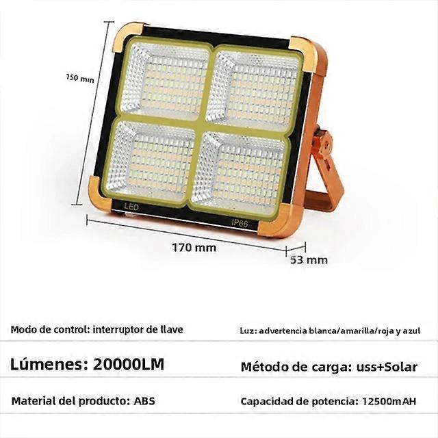 Rechargeable Outdoor Solar LED Floodlight with Reflector Construction Projector-17398