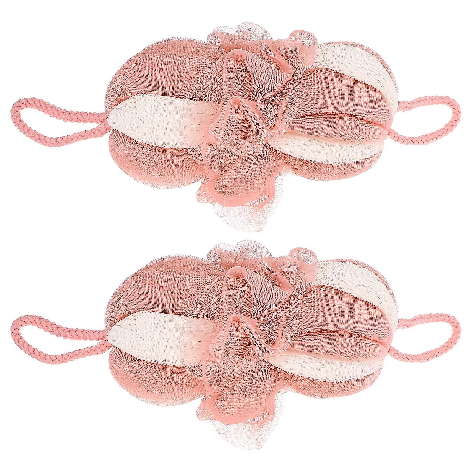 Shower Balls Pink Bath Ball for Foaming 2Pcs Supple Set