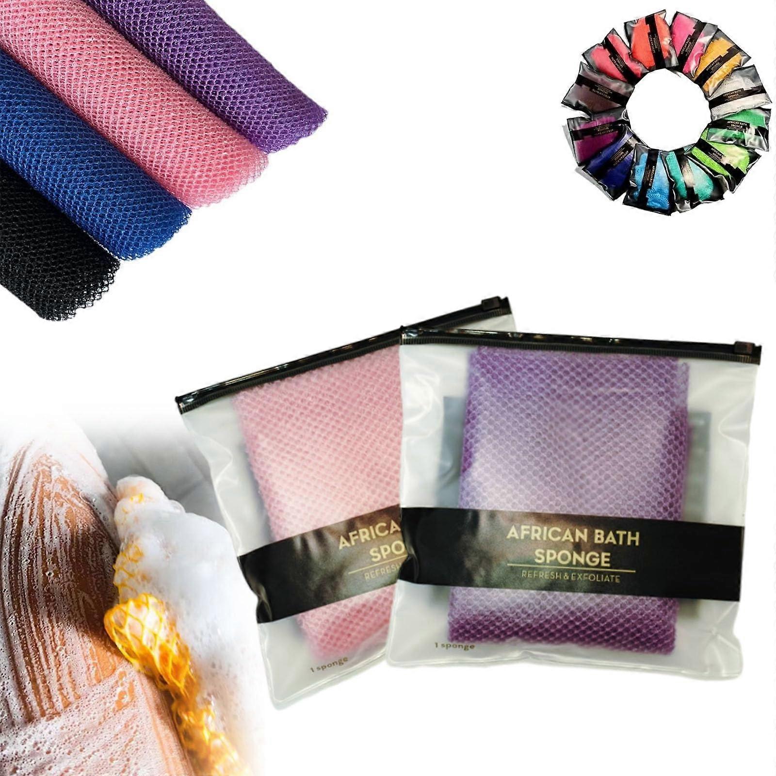 African Exfoliating Net Sponge 2PCS for Deep Cleansing Full Body Reach Quick Dry Durable Design