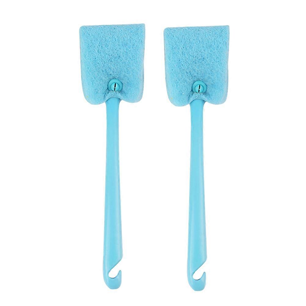 Kitchen Cleaning Sponge Brush for Cleaning with Long Handle Blue