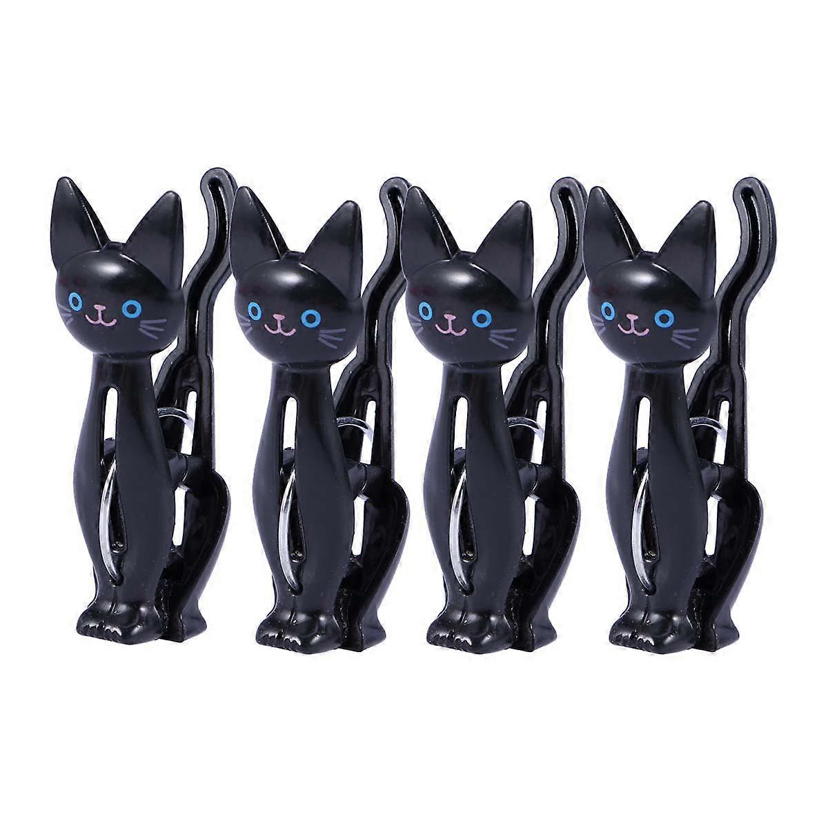 Food Clips Creative Plastic Clothespins for Storage 8Pcs Black