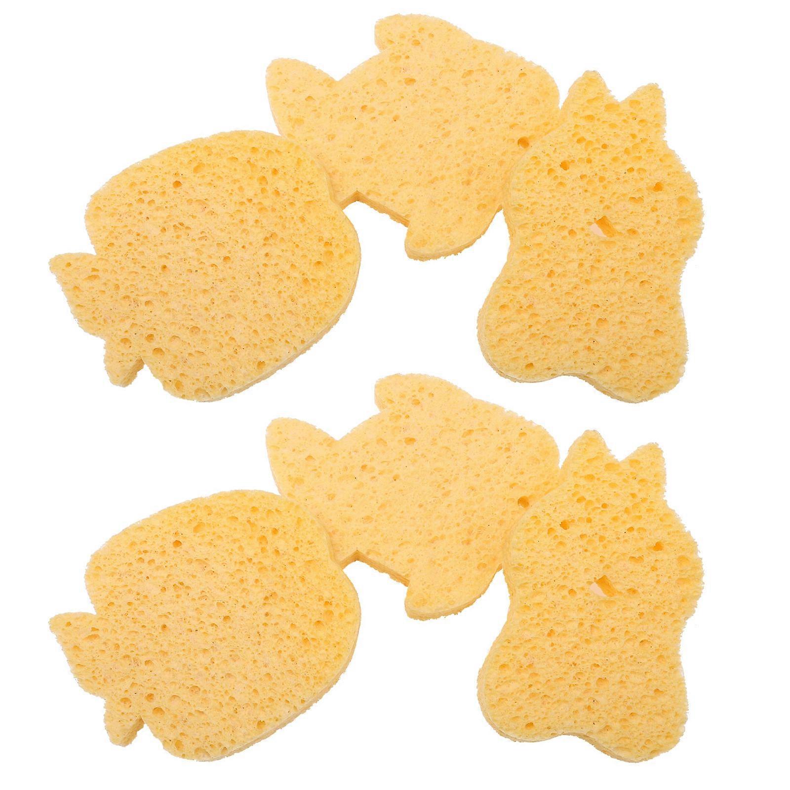 Infant Bath Sponge Cartoon Shape for Bath 4Sets Practical Sponge