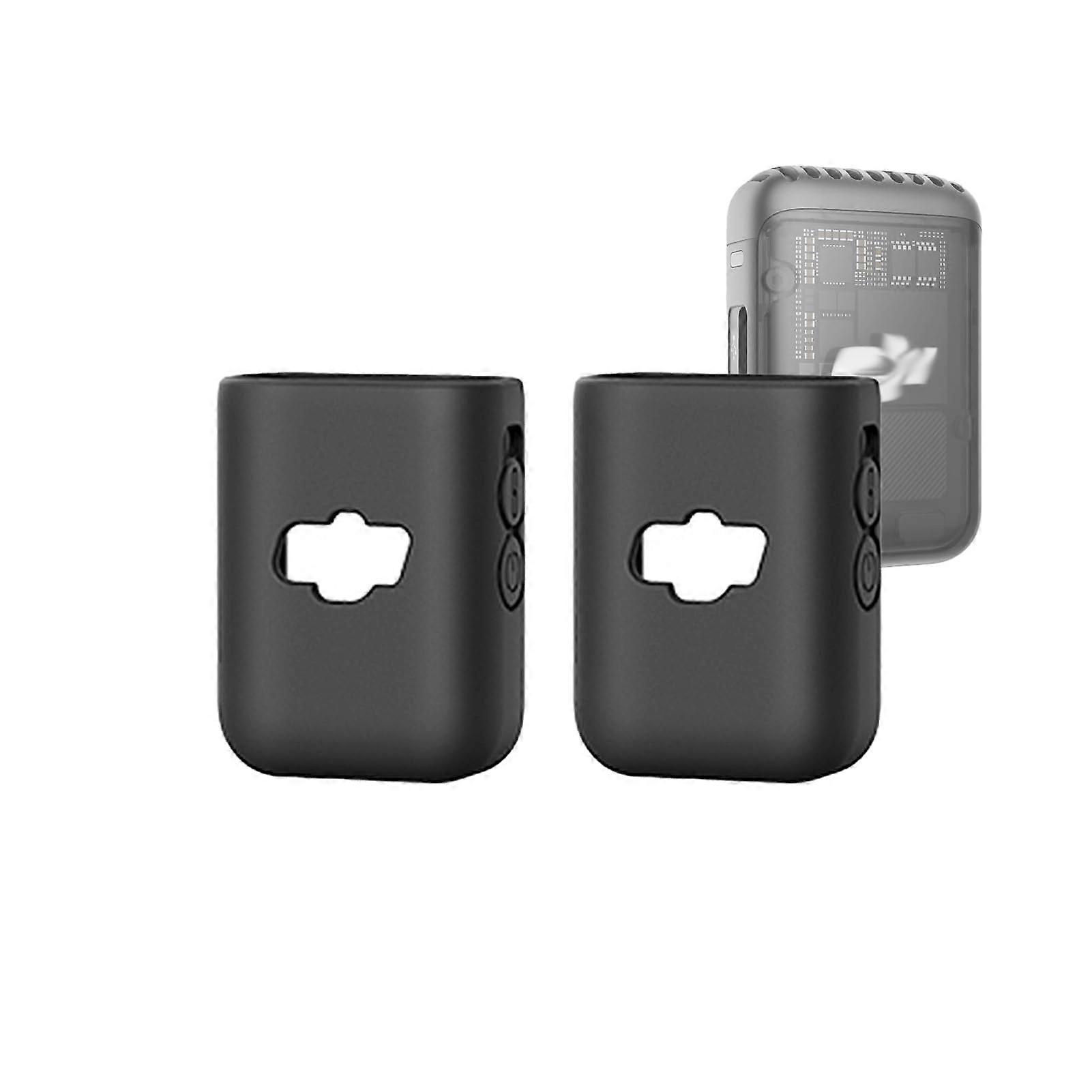 Silicone Protective Cover Case for DJI Mic 2 Wireless Microphone Transmitter ScratchResistant 2 Pack Black