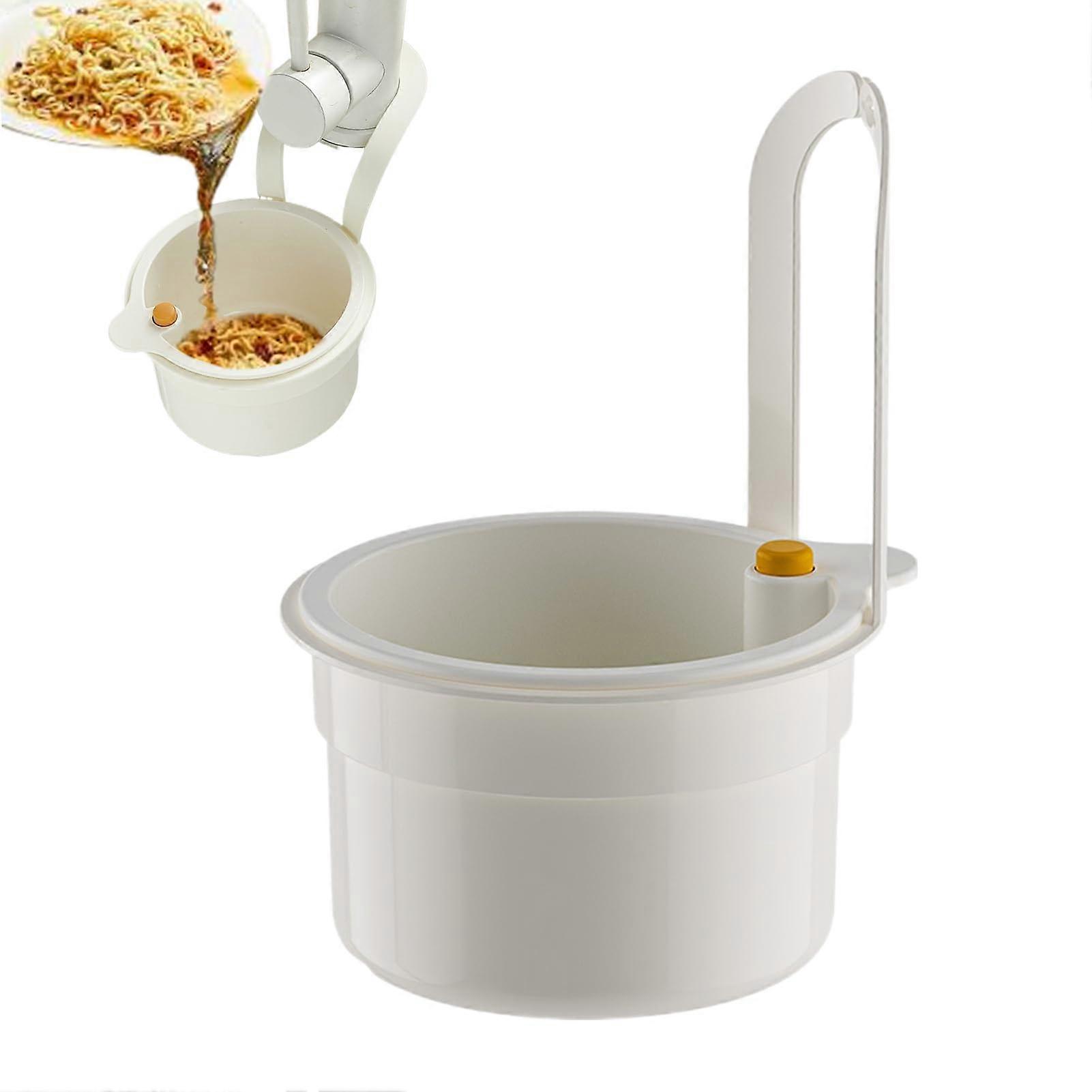 Sink Strainer Basket with Press Automatic Dumping, NoTouch Waste Disposal for Kitchen, White