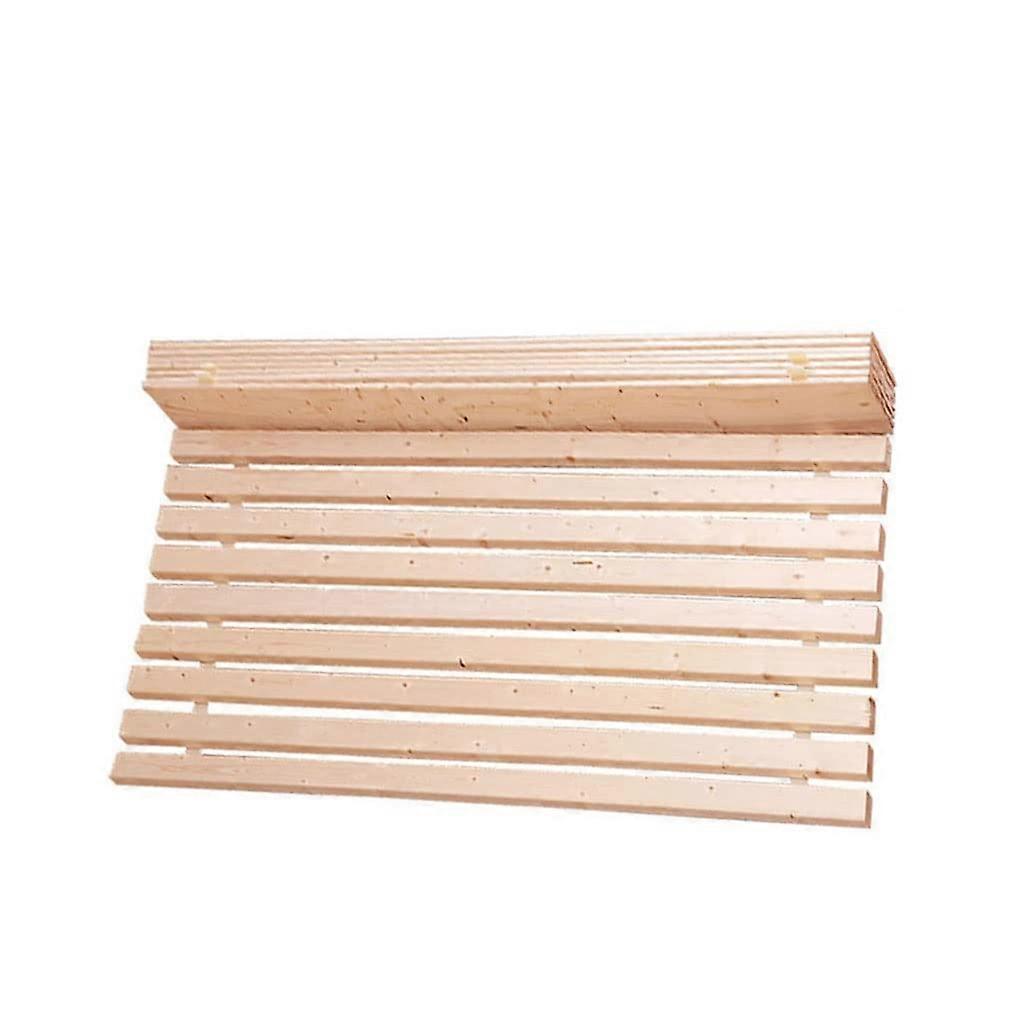 Solid Wood Bed Board 900x2000mm, Folding Pine Slats with Silent Nylon Belt for Space Saving