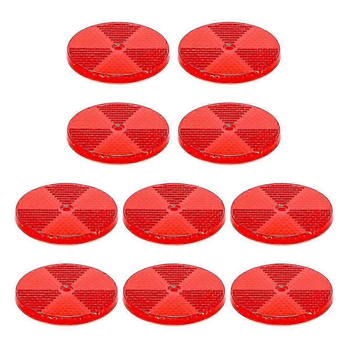 10 Pack Front Round Reflector for Driveway Fence Gate Posts Trailers Reflectors with Center Mounting