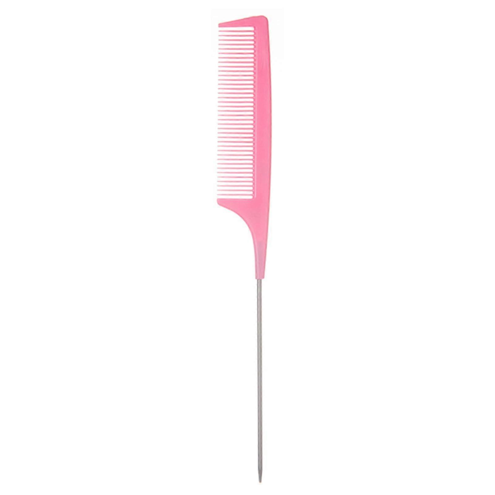 Tail Comb with Stainless Steel Pin for Precise Hair Sectioning and Professional Teasing