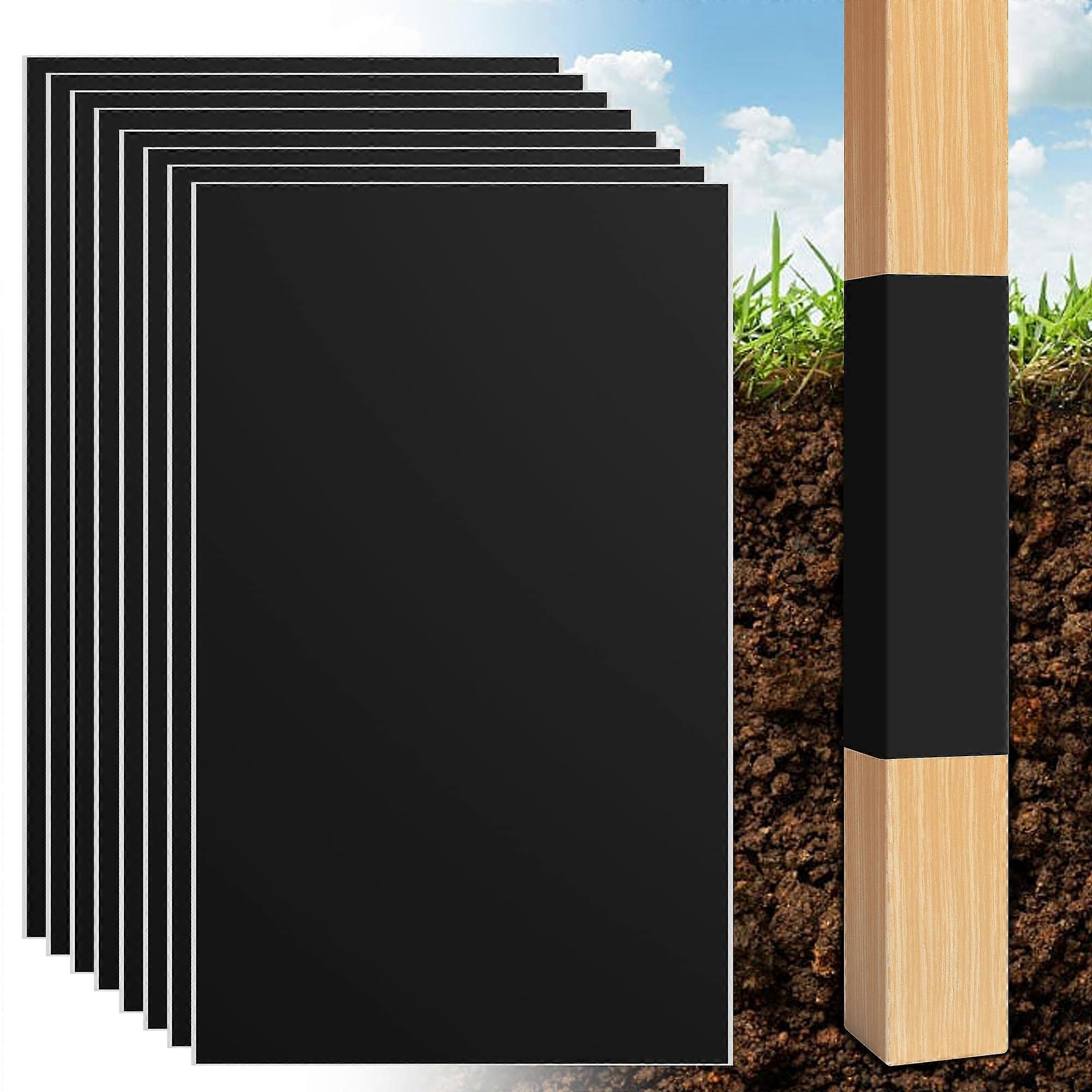 Fence Post Protector Wrap 8 Pcs Waterproof Rot Protection Sleeve for 4x4 Posts, SelfAdhesive and Durable